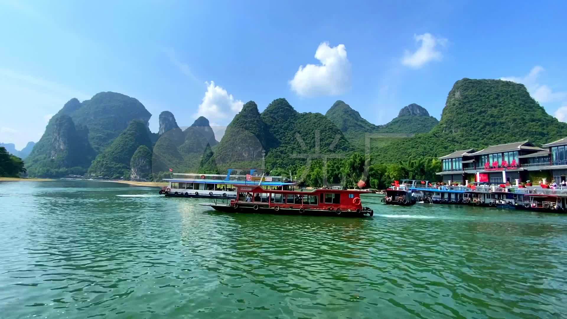 广西桂林山水甲天下漓江风景区兴坪码头
