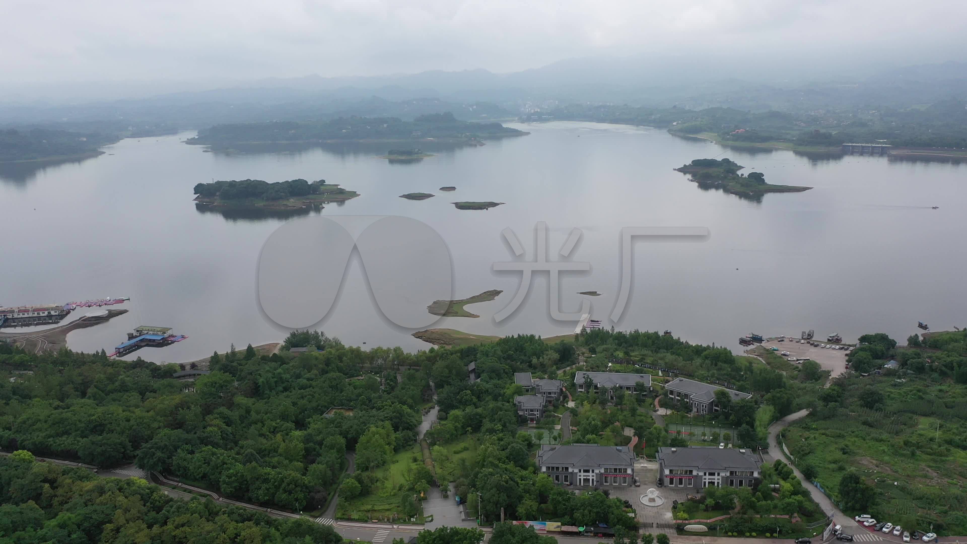 长寿湖全景_3840x2160_高清视频素材下载(编号:6259863)_实拍视频_vj