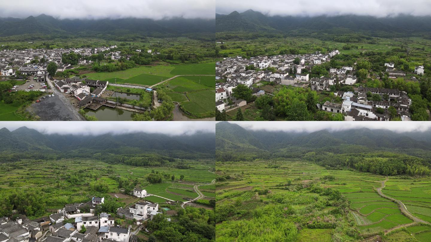 黄山市黟县南屏古村皖南山区古村落航拍2