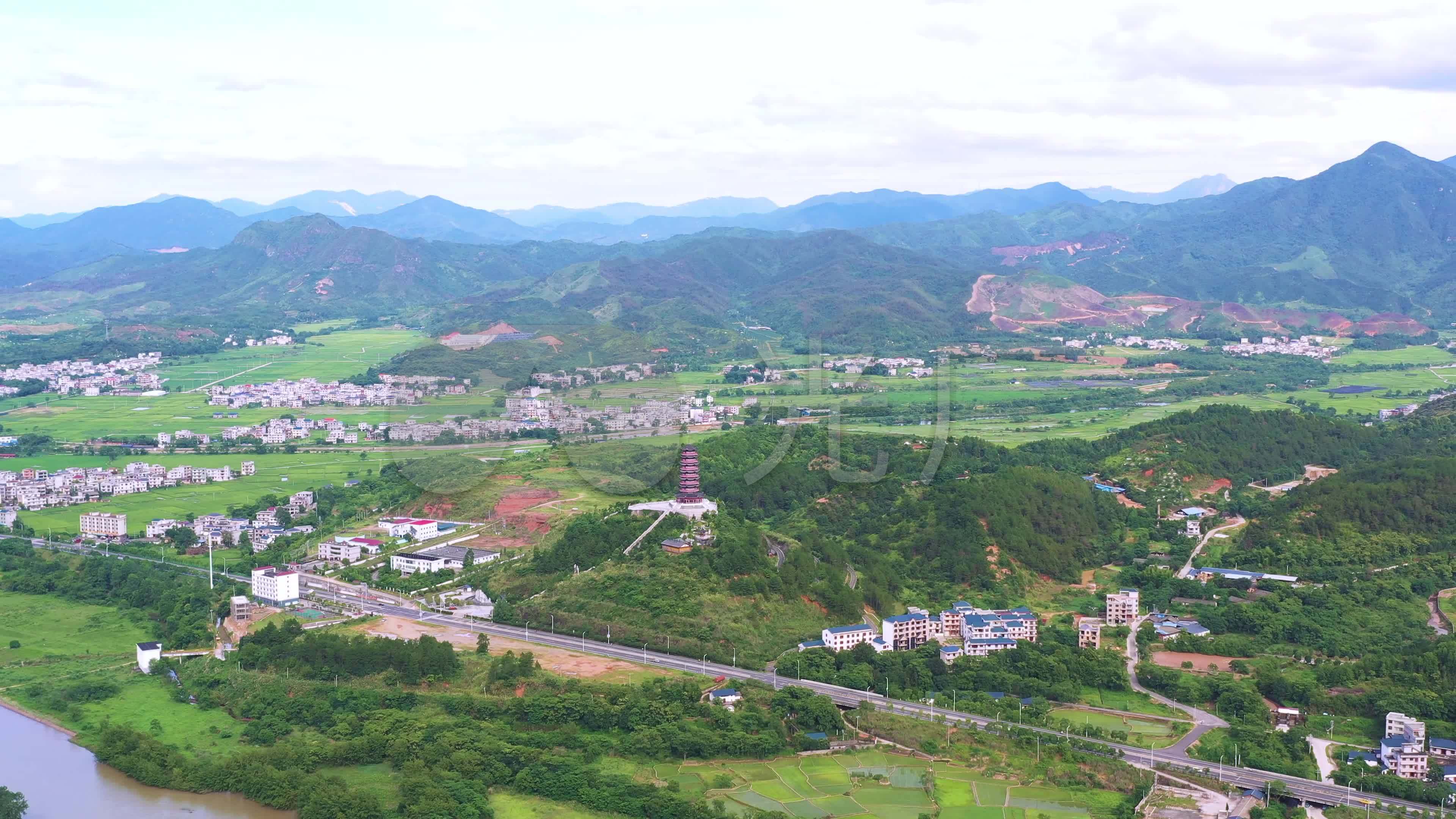 4k航拍江西遂川红塔公园_3840x2160_高清视频素材下载