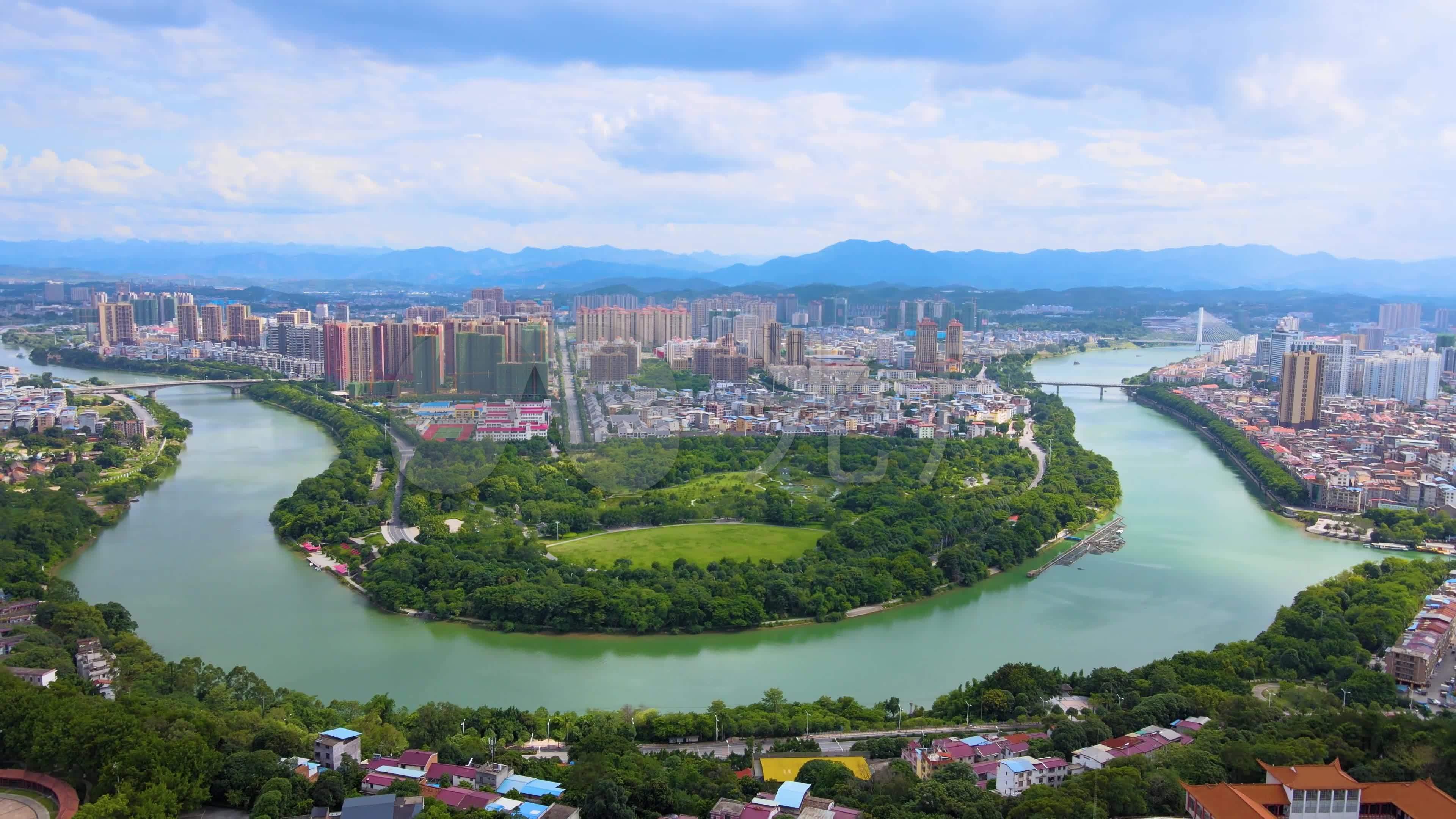 4k航拍广西百色城市右江风景_3840x2160_高清视频素材