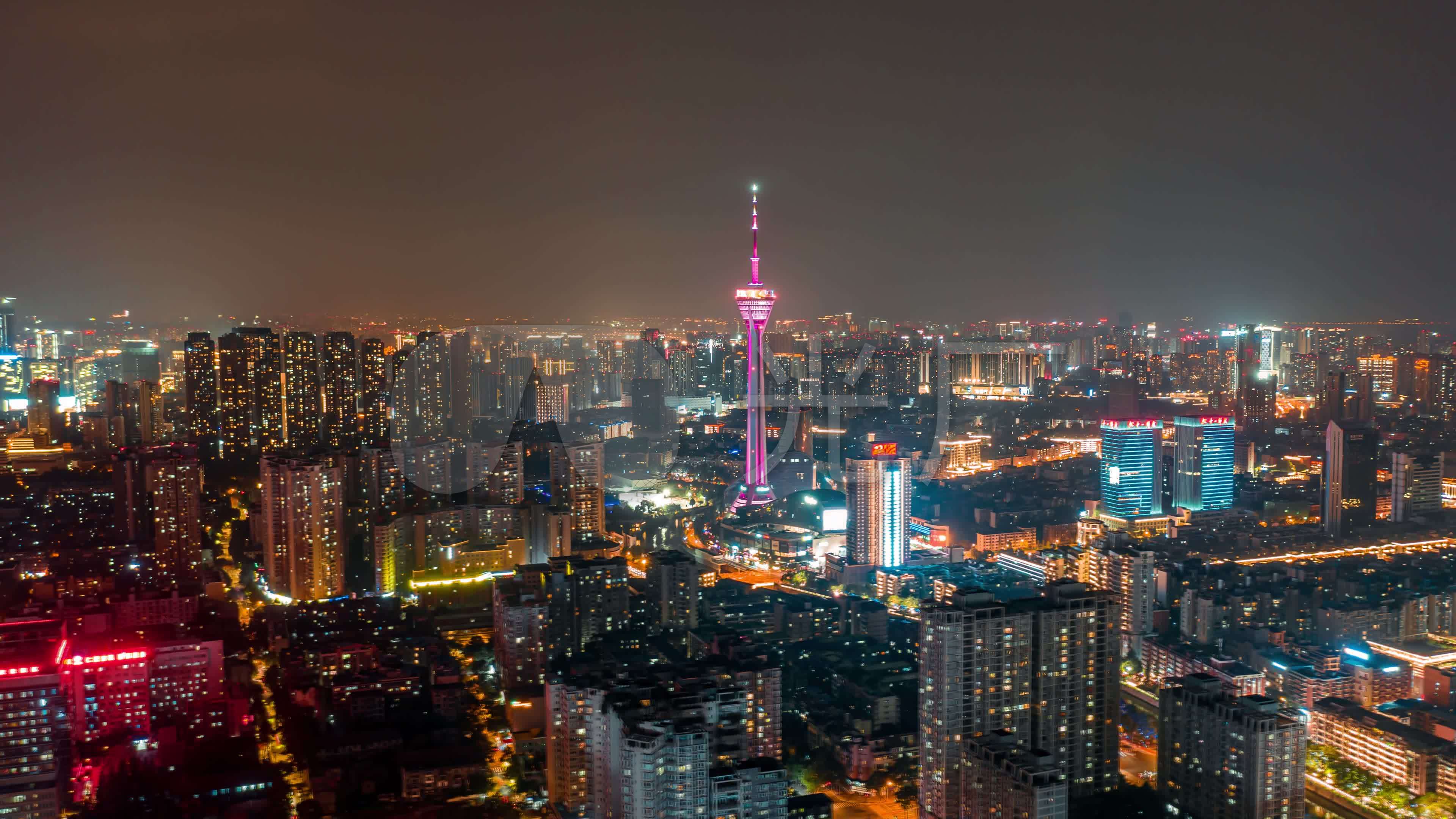 4k成都地标建筑339电视塔夜景航拍_3840x2160_高清(:)