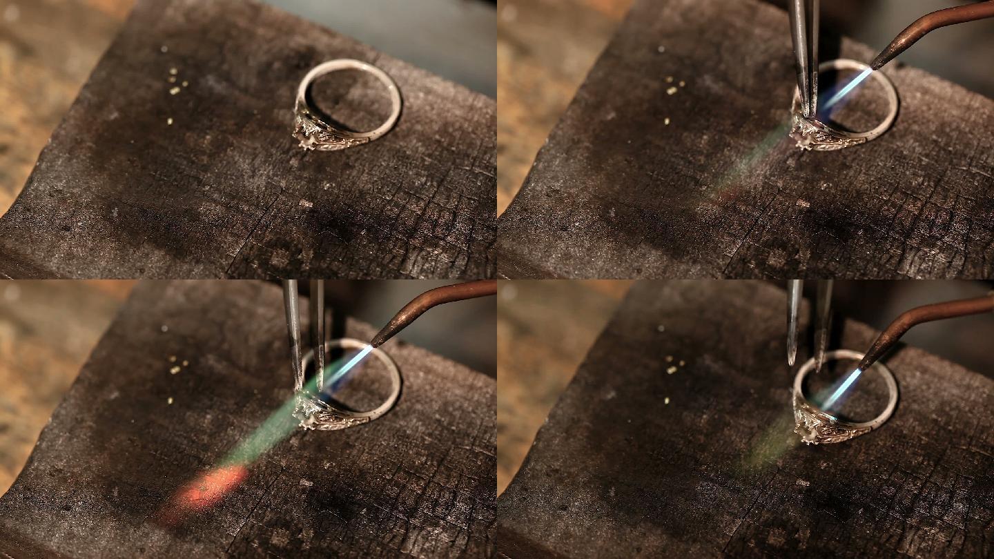 工作艺术特写金属工匠钻石-宝石闪亮珠宝商工艺戒指-珠宝设计制造业