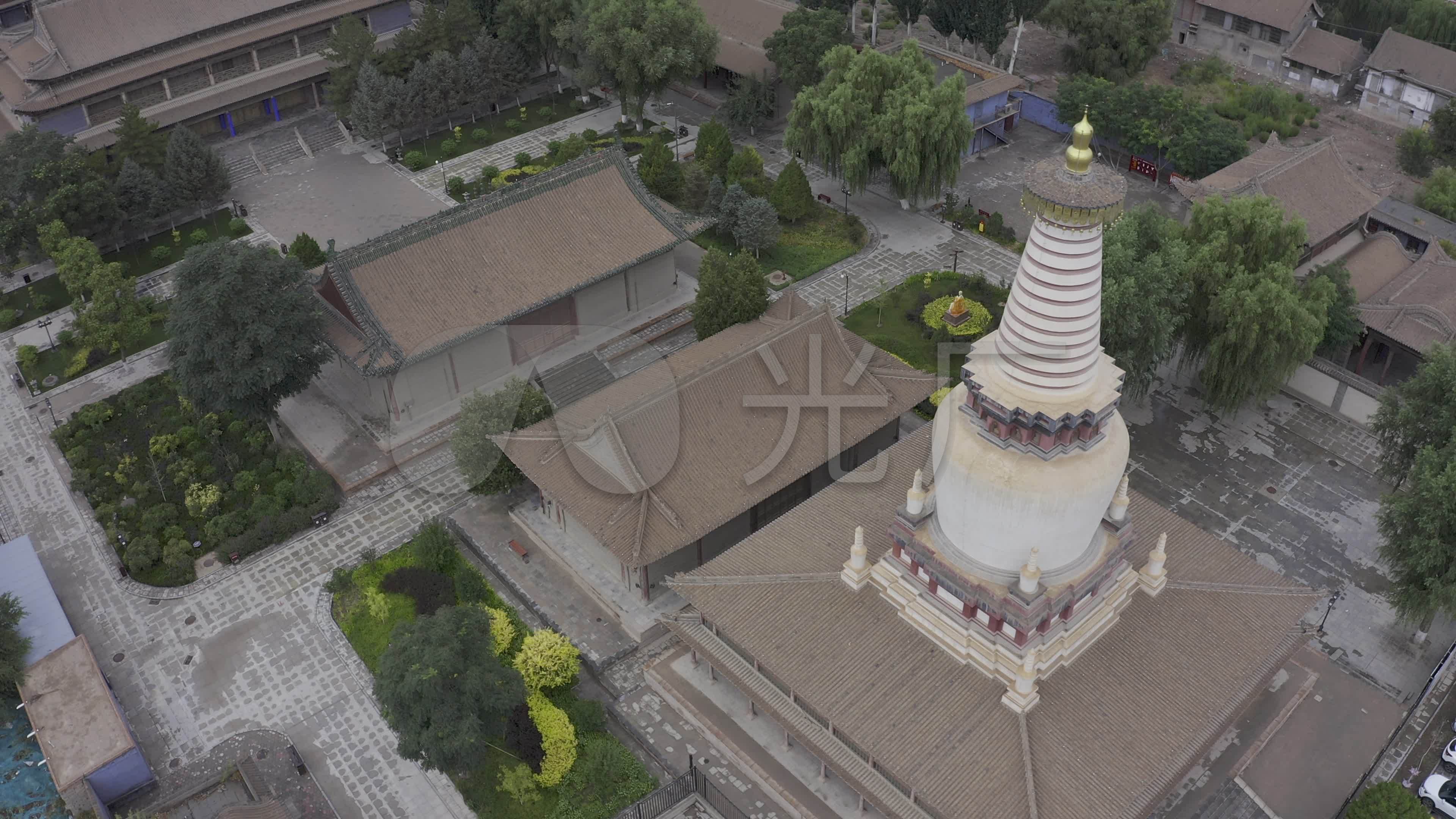 甘肃张掖大佛寺白塔4k航拍