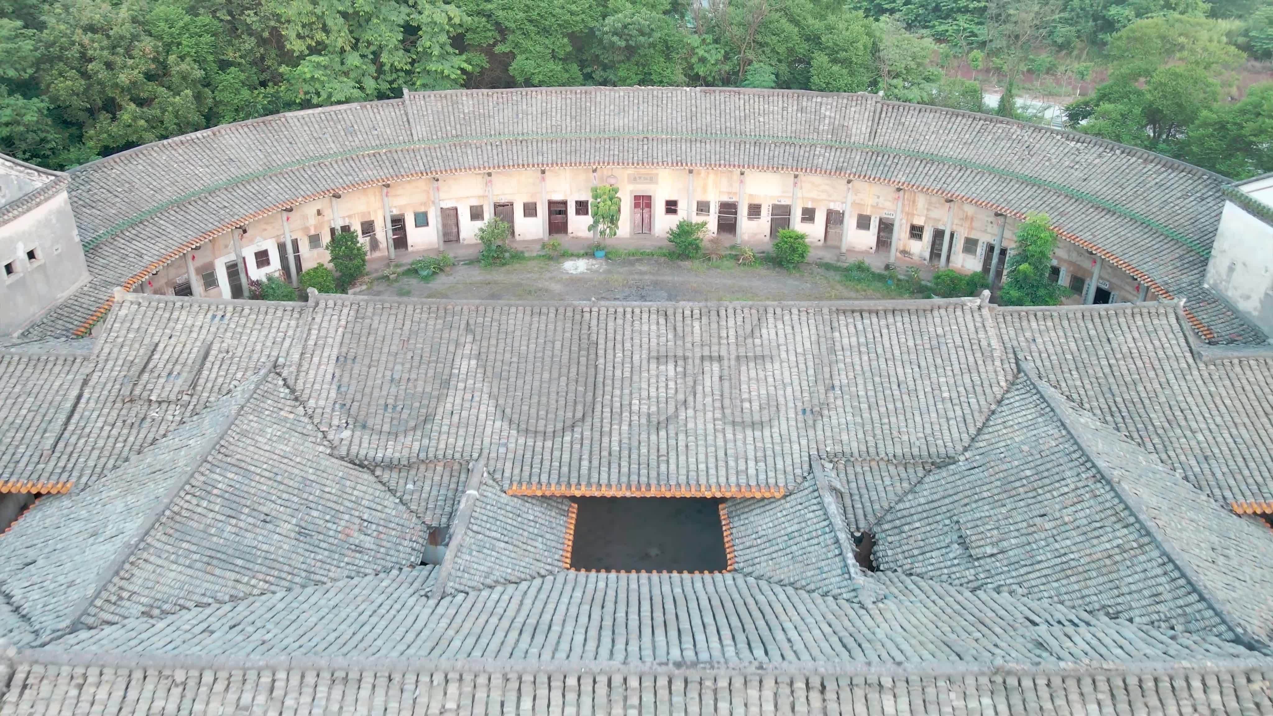 4k航拍兴宁十大古民居馨梓围 客家围龙屋
