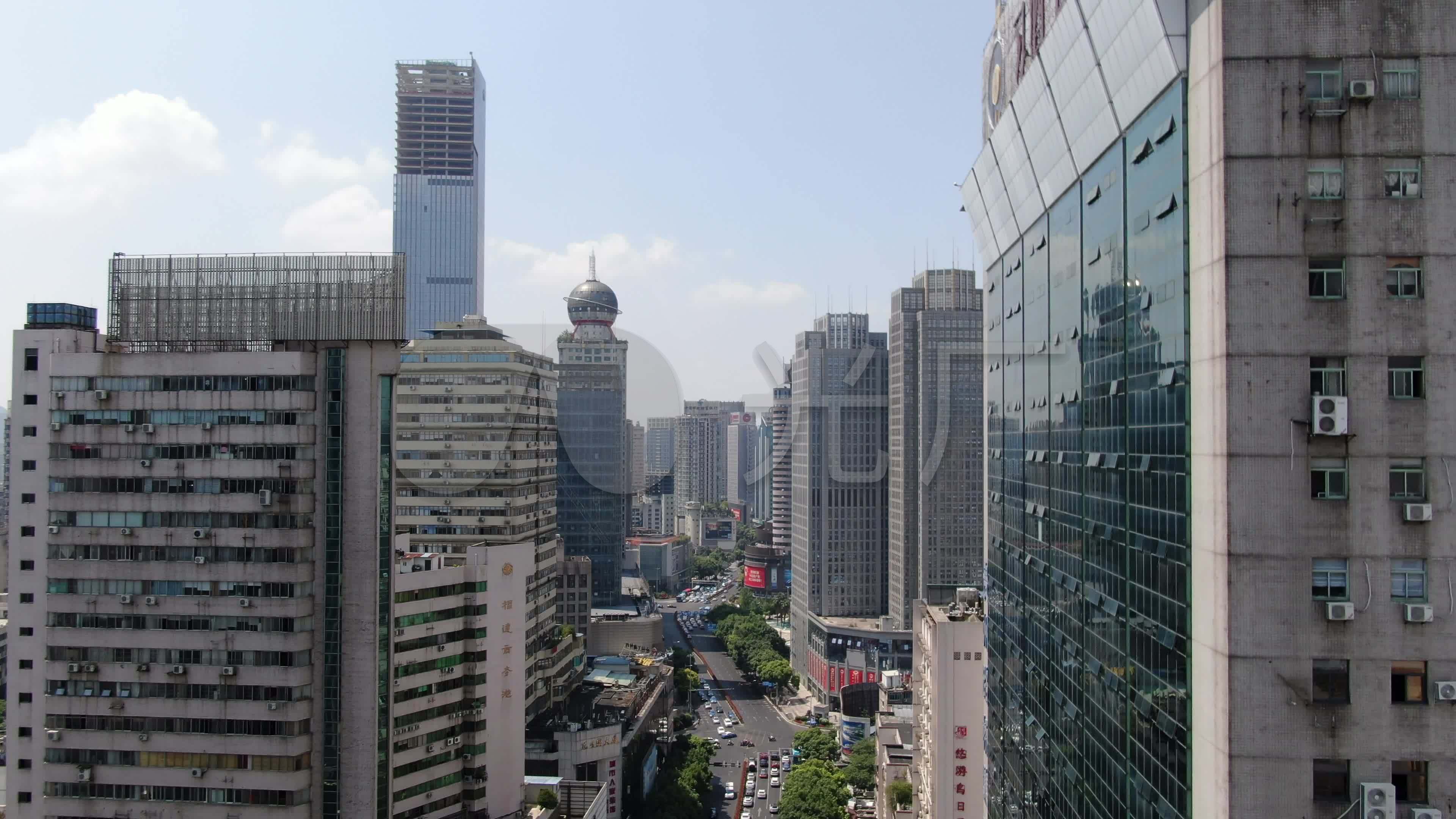 贵阳中华路商务建筑航拍视频