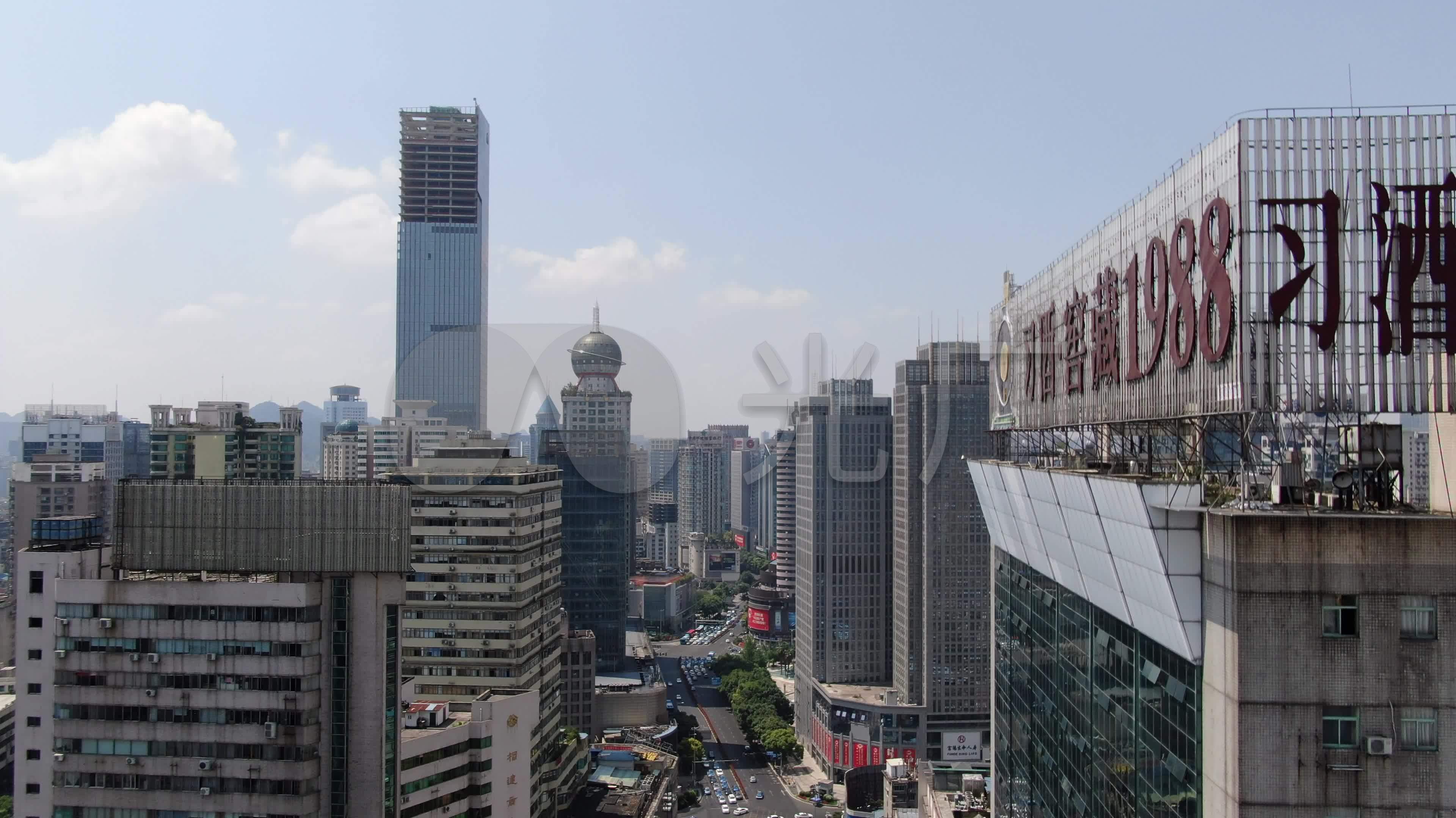 贵阳中华路商务建筑航拍视频