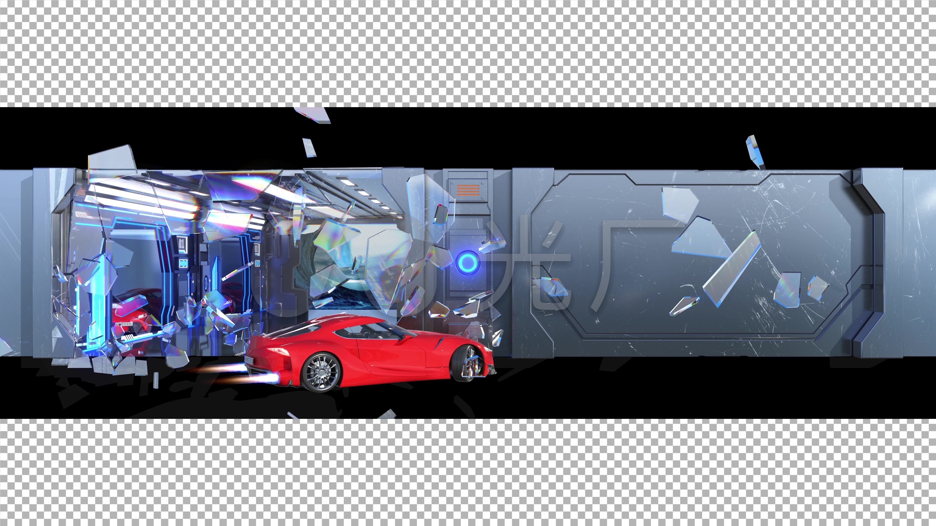 汽车跑车裸眼3d视频创意动画_视频素材包下载(编号:6323207)_影视包装