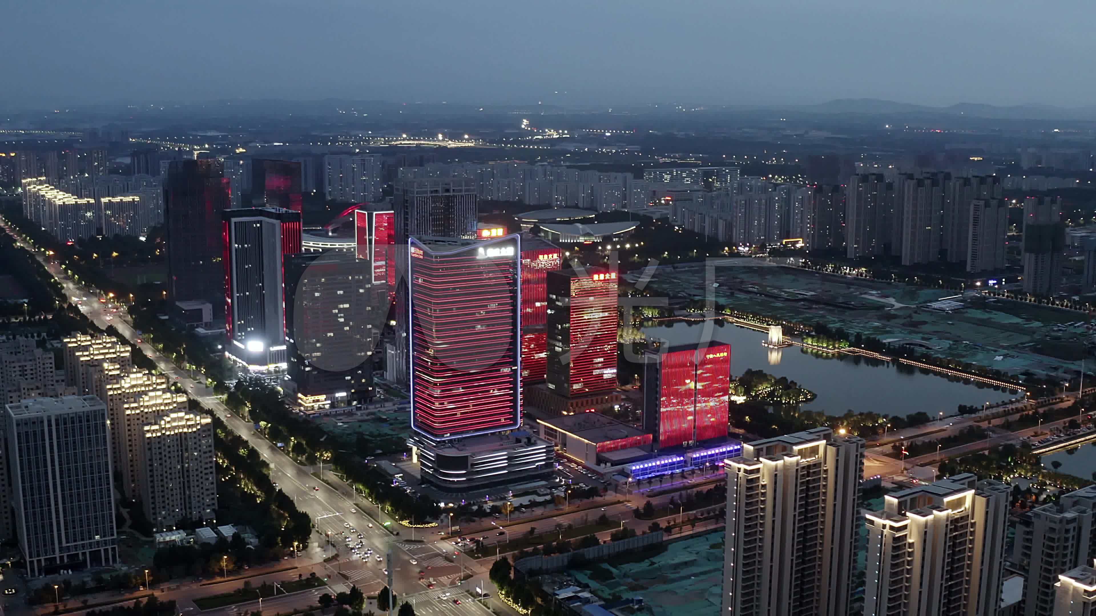 淄博夜景航拍_3840x2160_高清视频素材下载(编号:6332464)_实拍视频