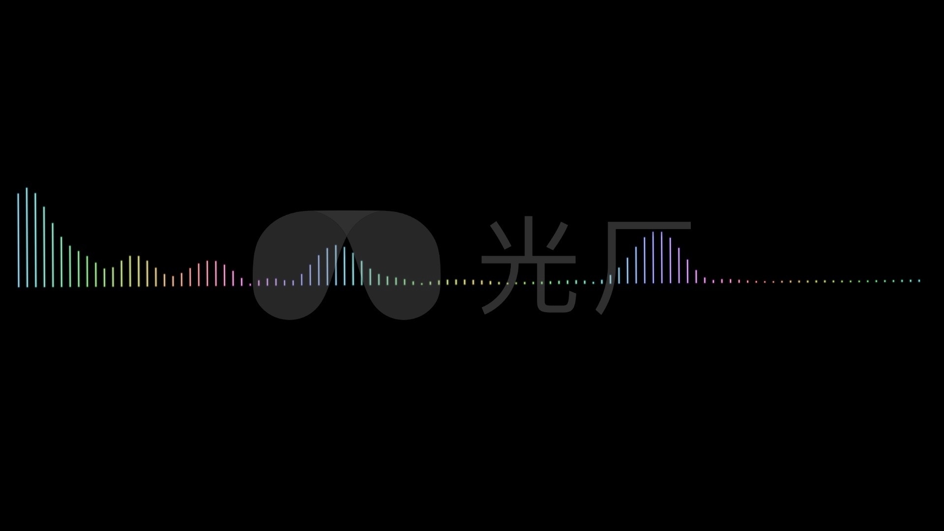 彩色可视化音乐音频音波带通道_1920x1080_高清视频素材下载(编号