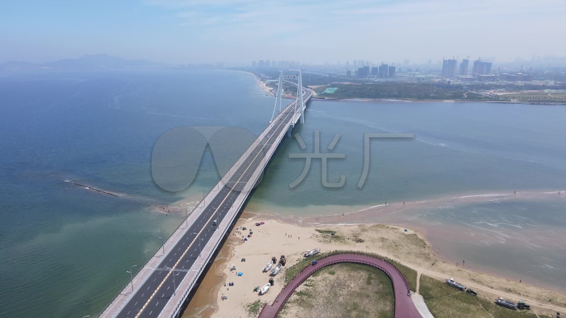 烟台航拍_夹河大桥_1920x1080_高清视频素材下载(编号:6341137)_实拍
