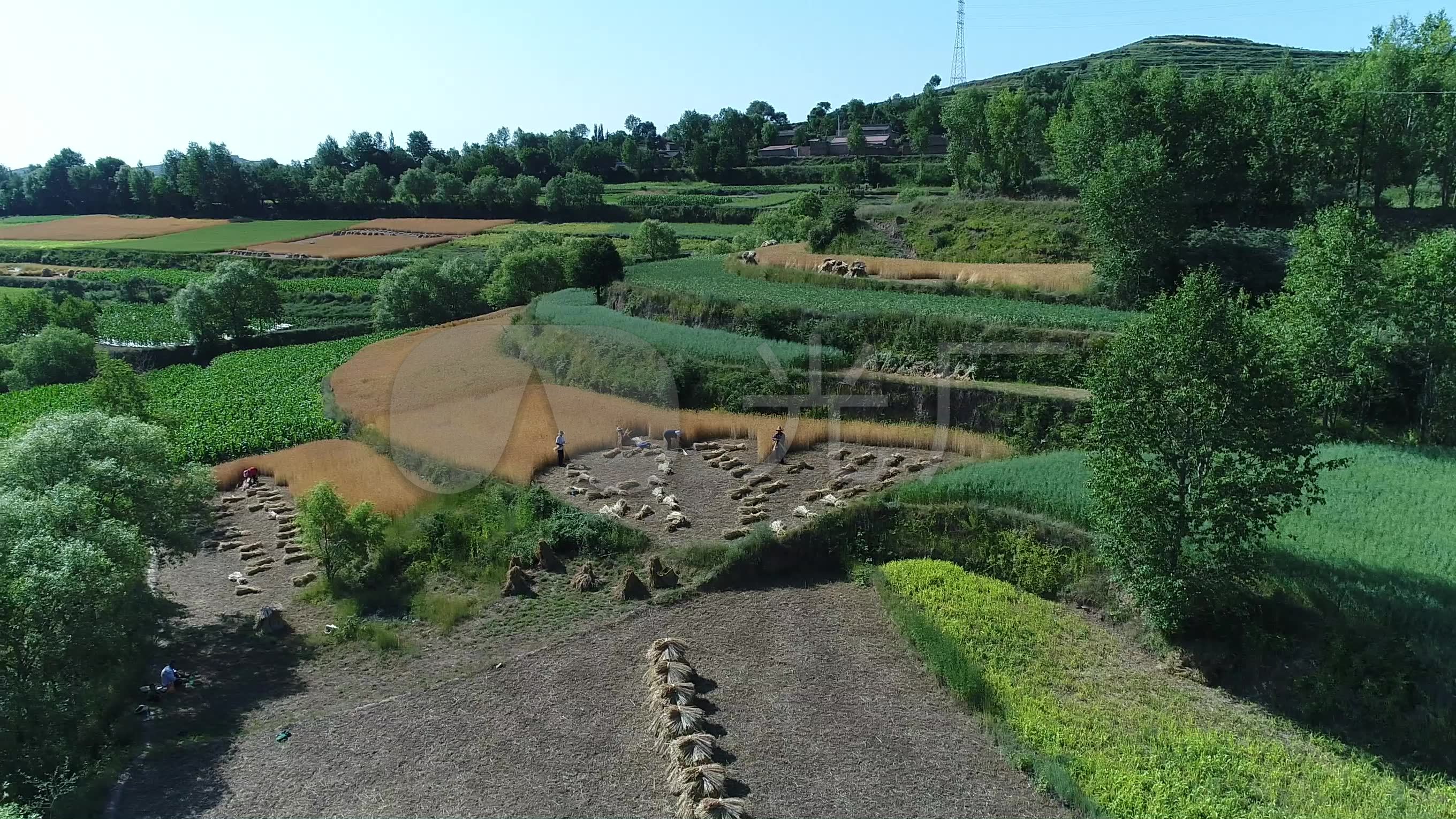 甘肃庆阳农村田地及村庄航拍wh