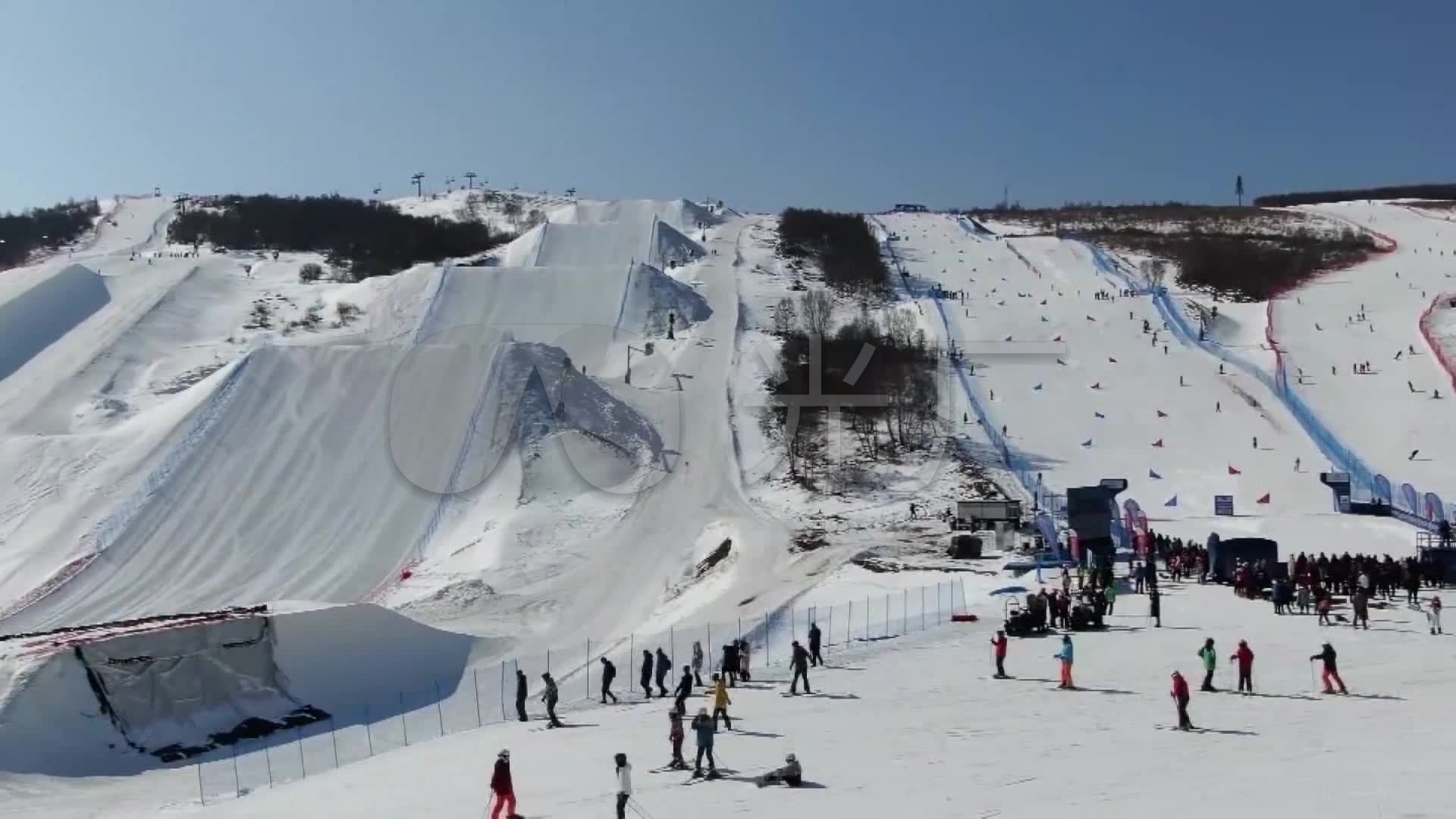 冬奥场馆崇礼万龙滑雪场航拍