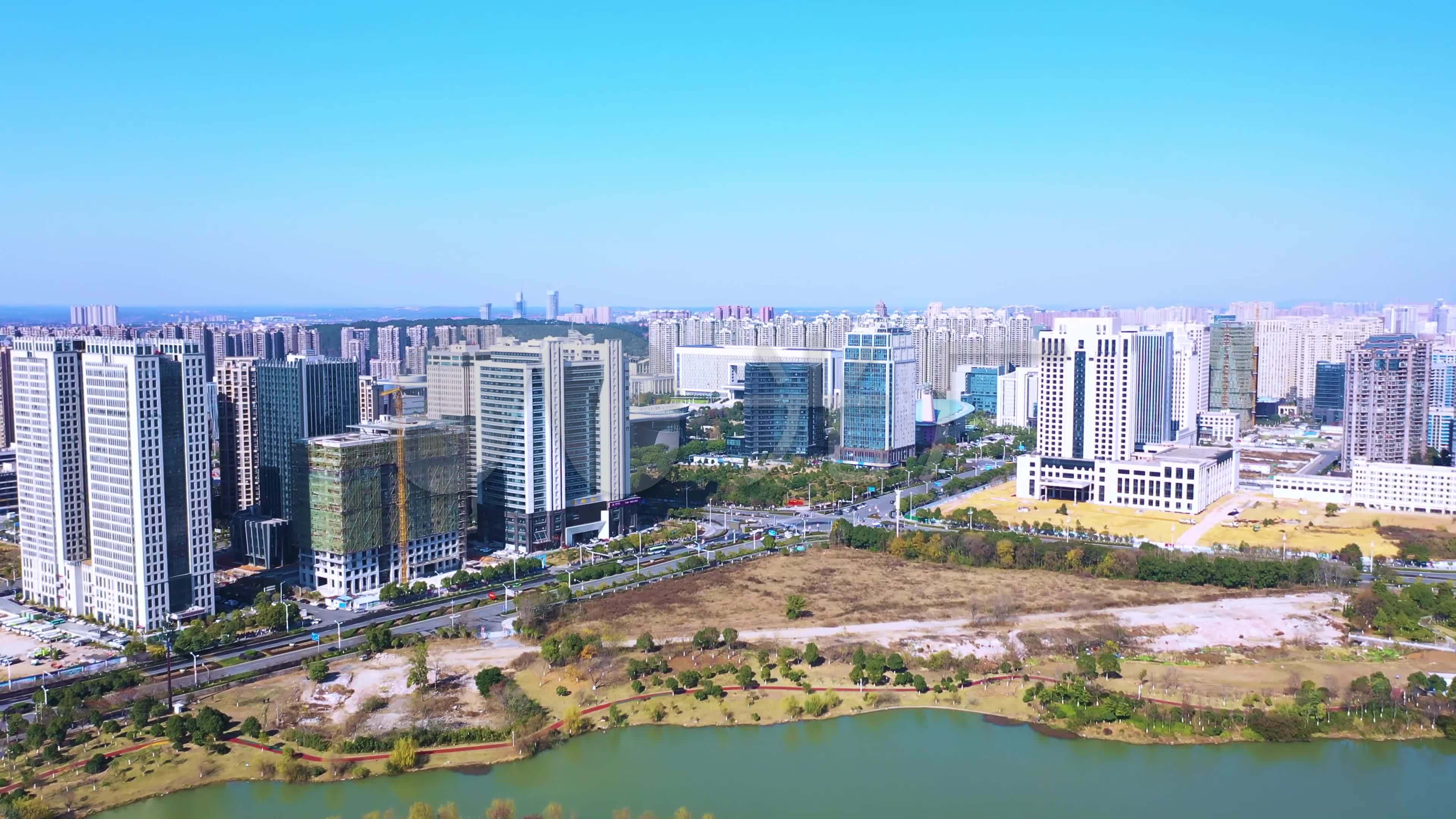 江西省吉安市城南庐陵新区建筑群_3840x2160_高清视频素材下载(编号