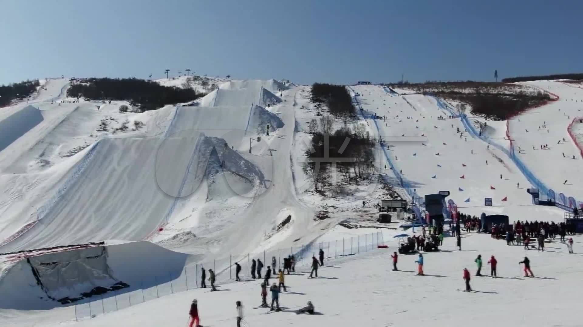 河北张家口崇礼云顶滑雪公园场地航拍