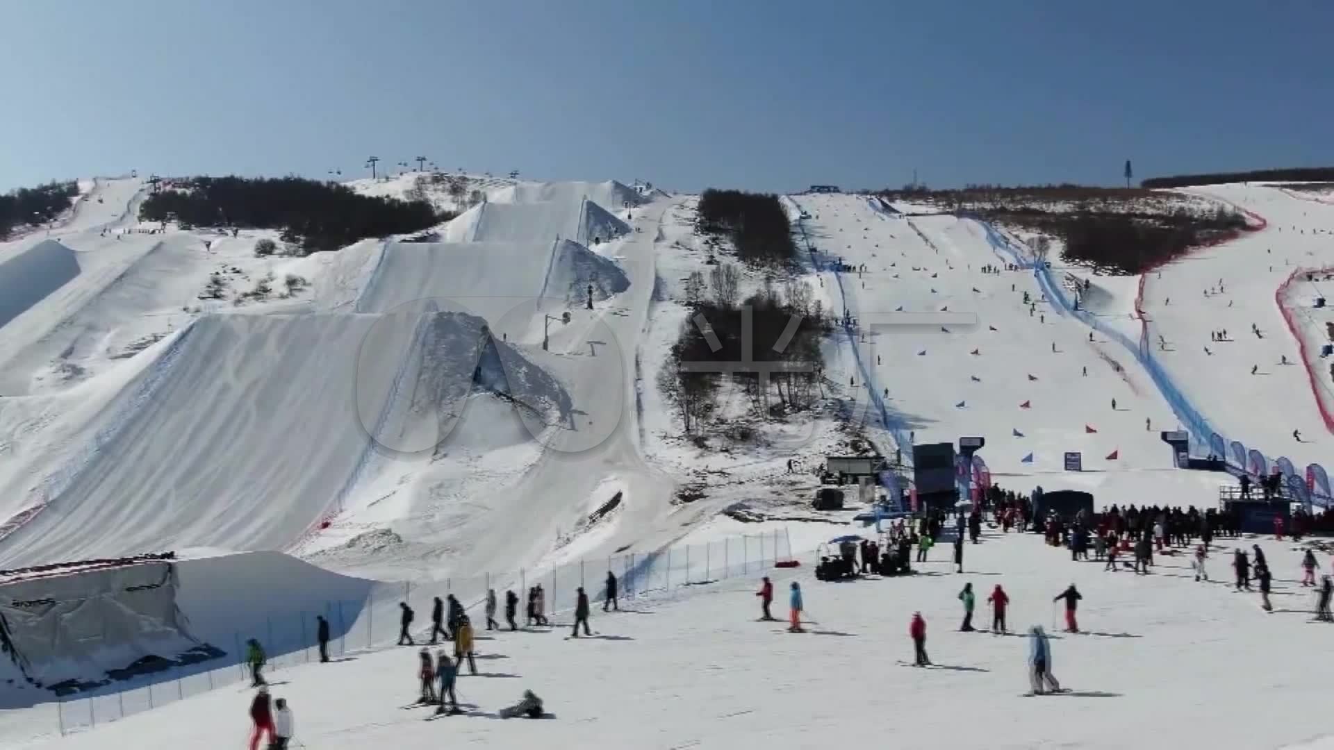 河北张家口崇礼云顶滑雪公园场地航拍