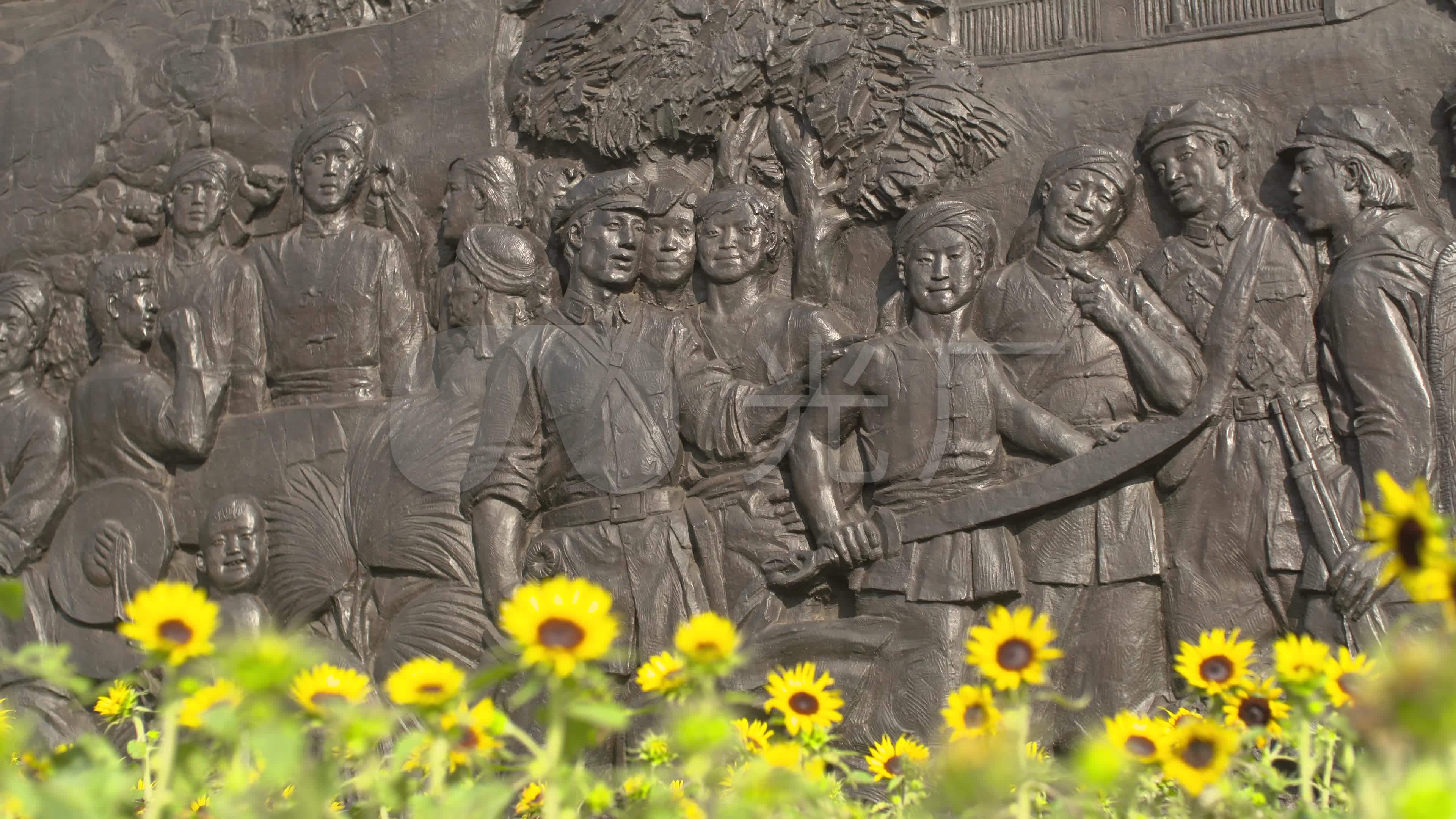 南昌市八一广场_英雄浮雕墙2_3840x2160_高清视频素材