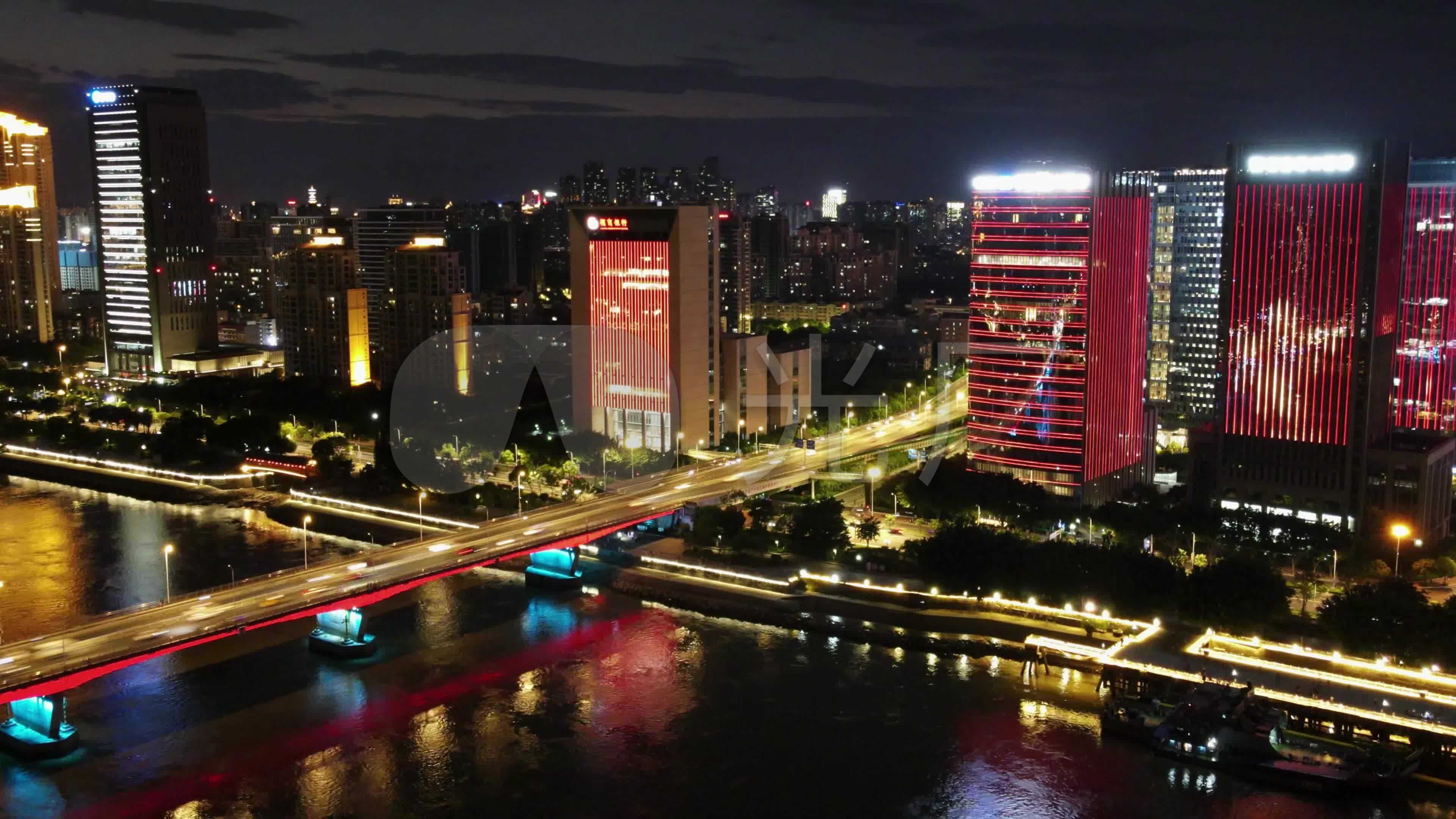 福州鳌峰大桥夜景延时_3840x2160_高清视频素材下载(编号:6366525)