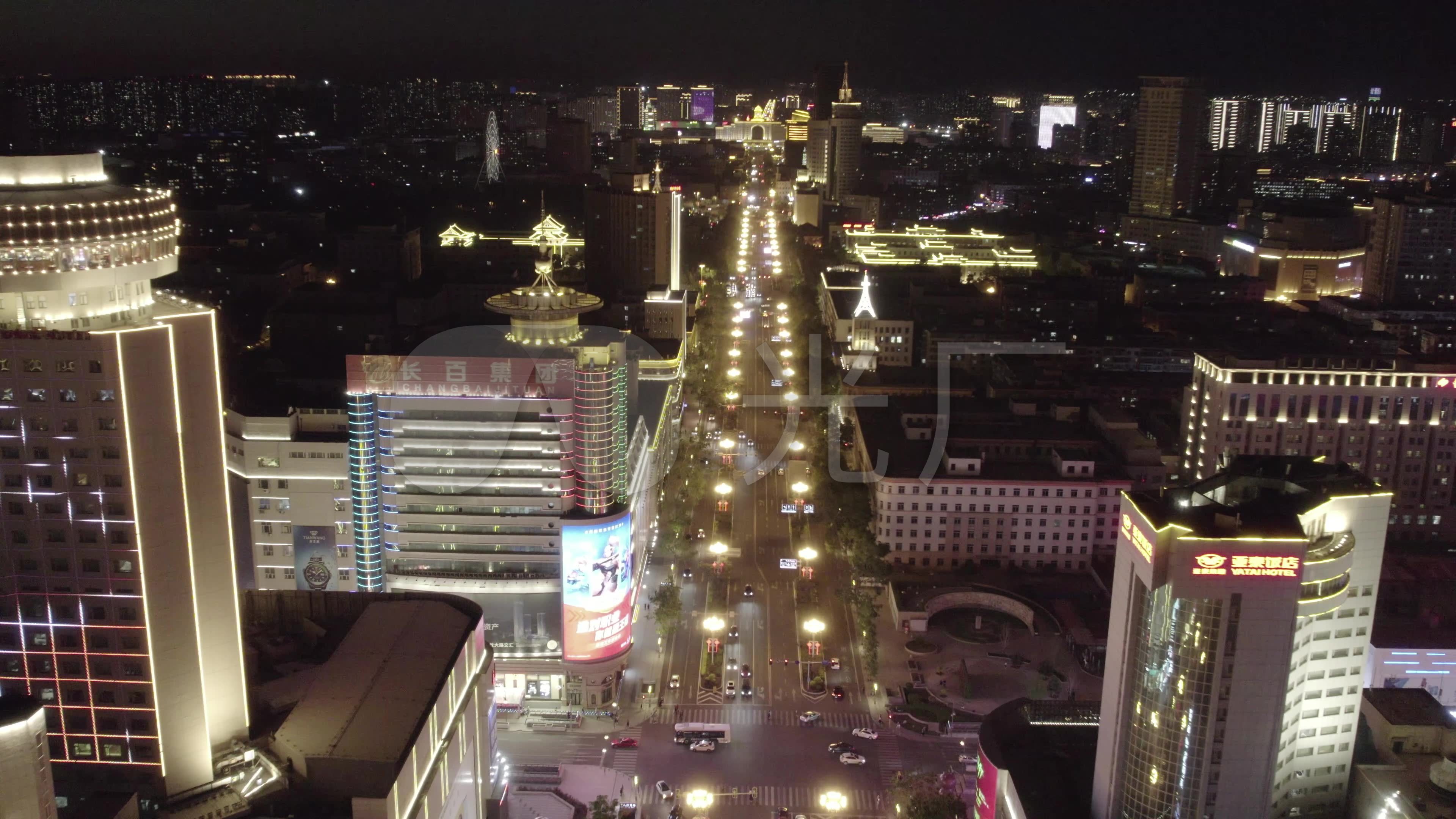 【d-log原片】长春人民大街夜景_3840x2160_高清视频素材下载(编号