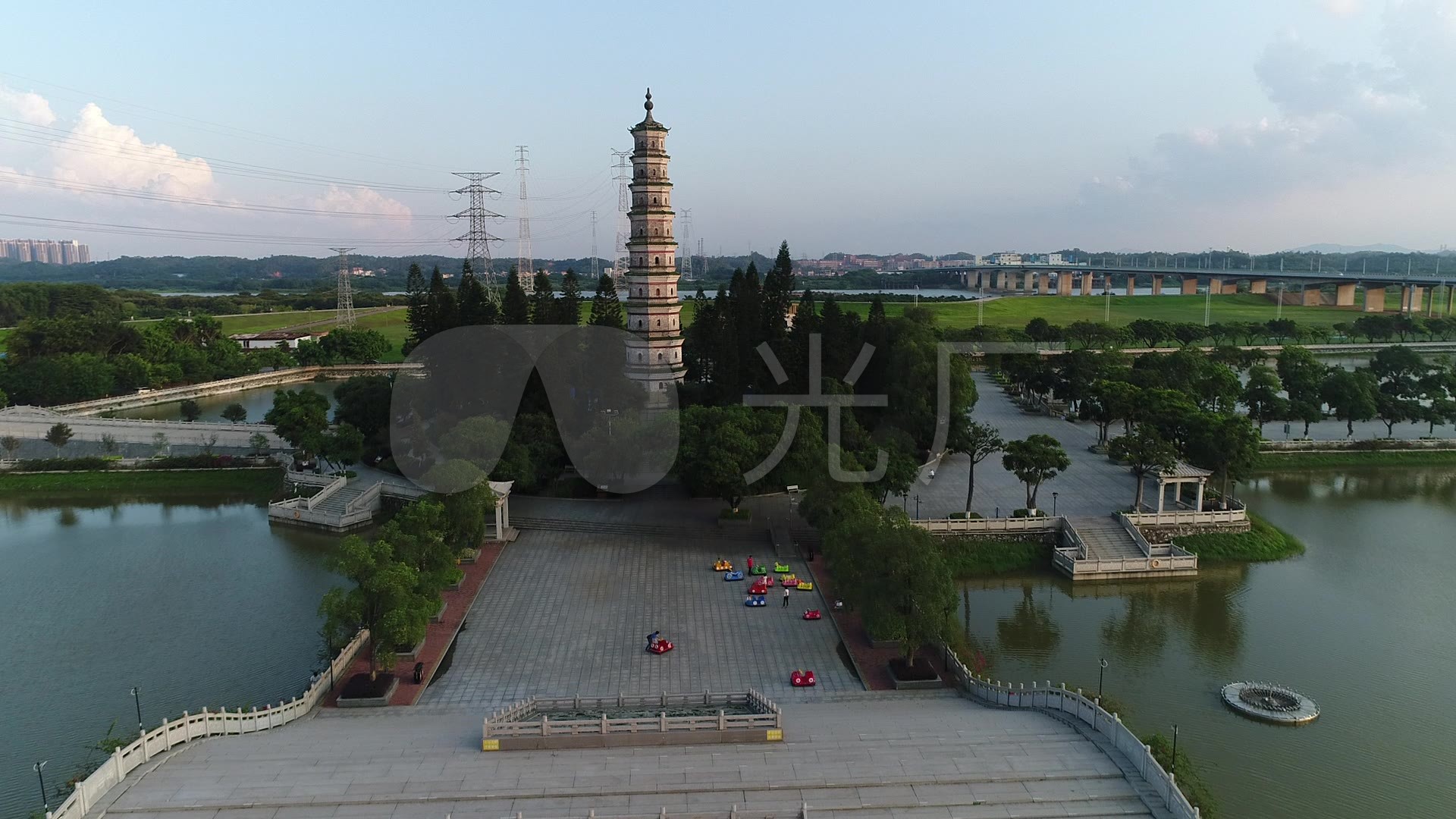 佛山三水文塔公园航拍