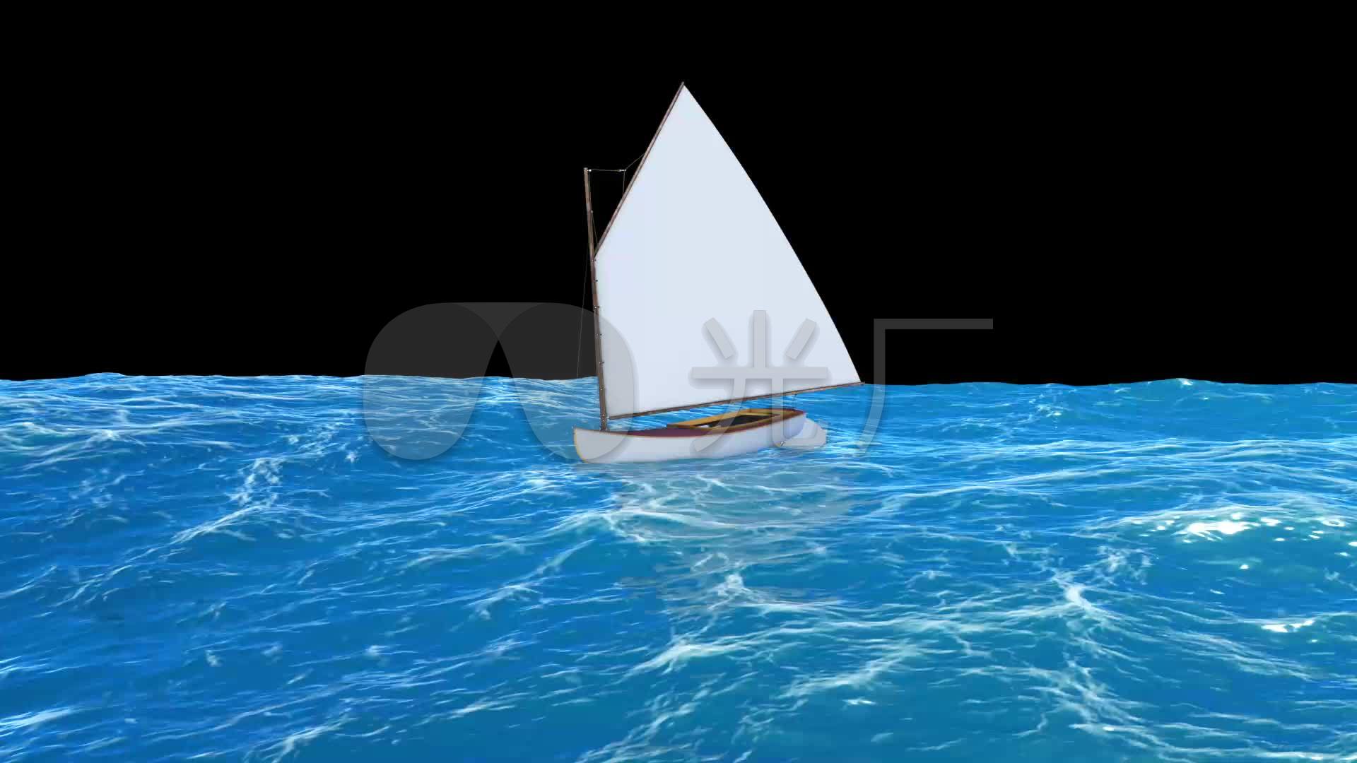 风浪中的小船