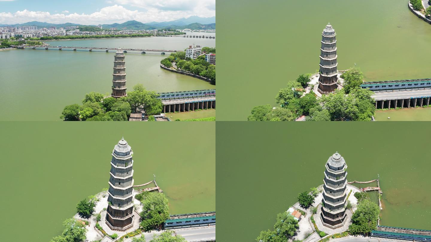航拍广东潮州凤凰塔