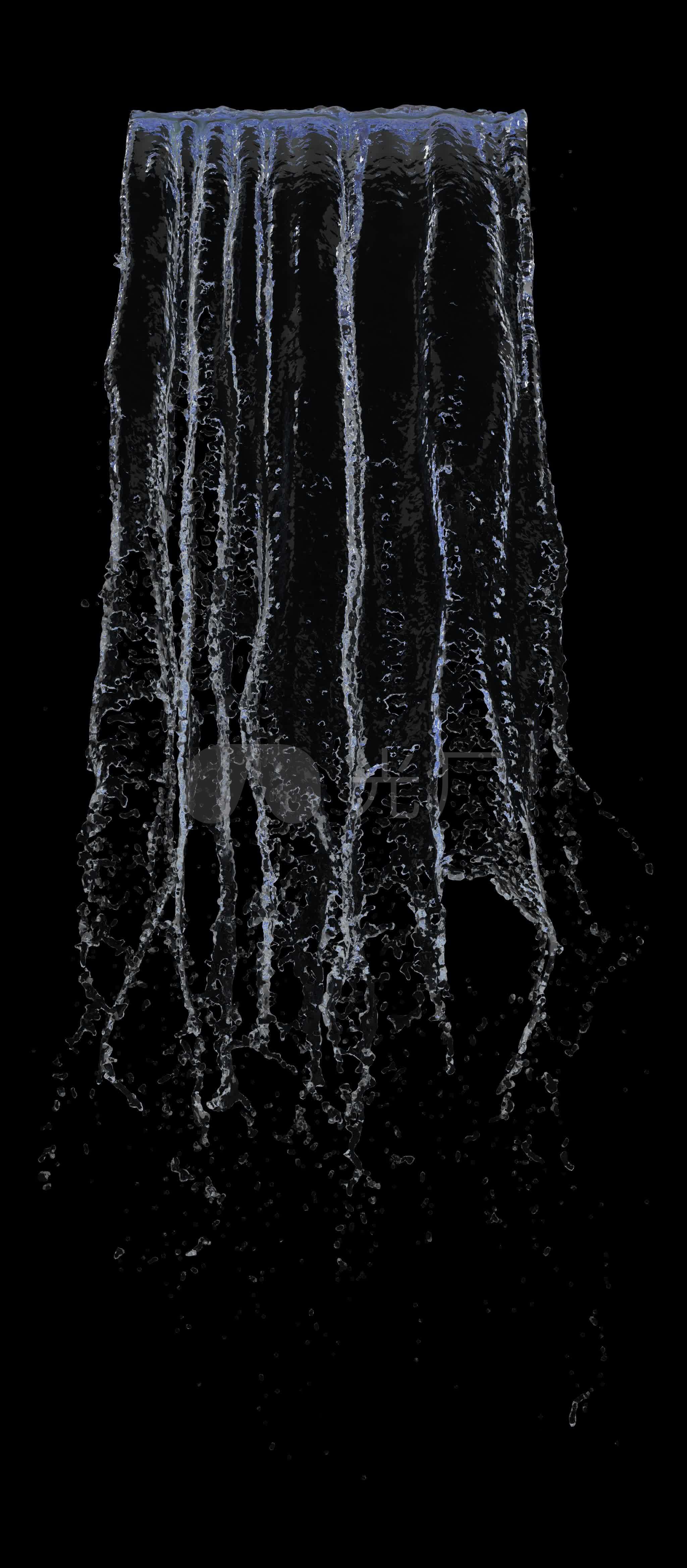 4k全息瀑布水帘流水水流_2048x4671_高清视频素材下载(编号:6375973)_