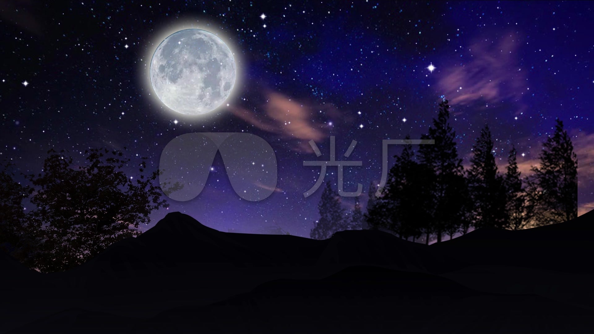 唯美月亮夜空星空视频素材_1920x1080_高清视频素材