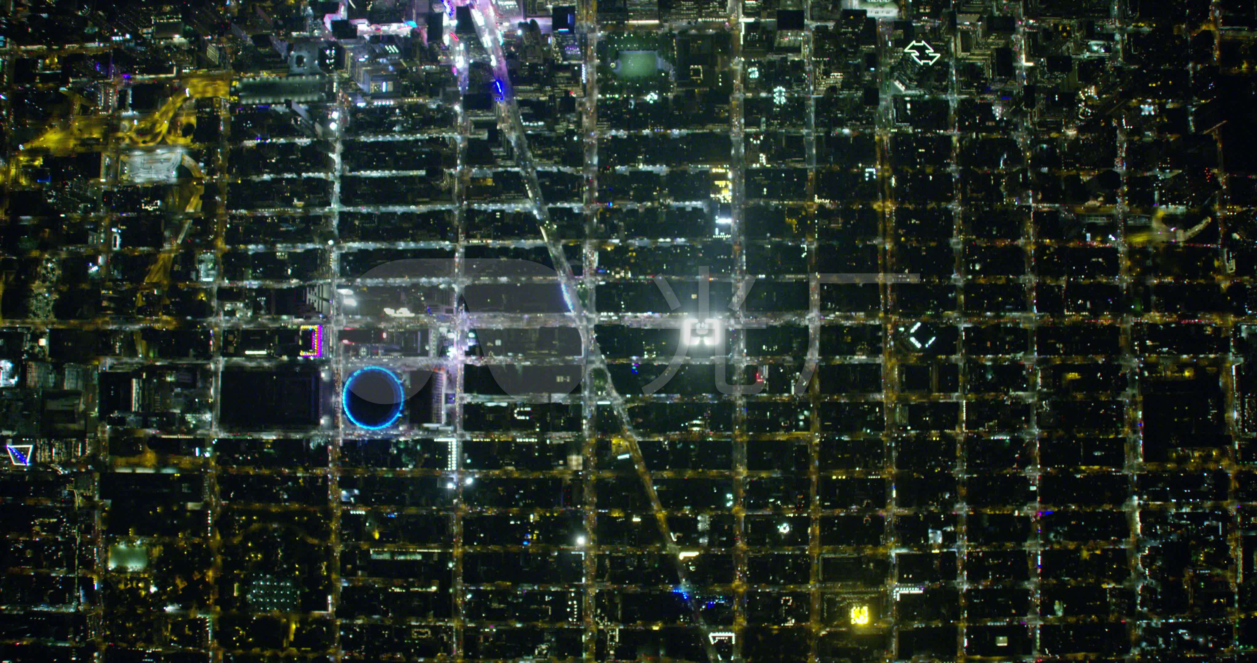 纽约市和曼哈顿市中心街道的夜景