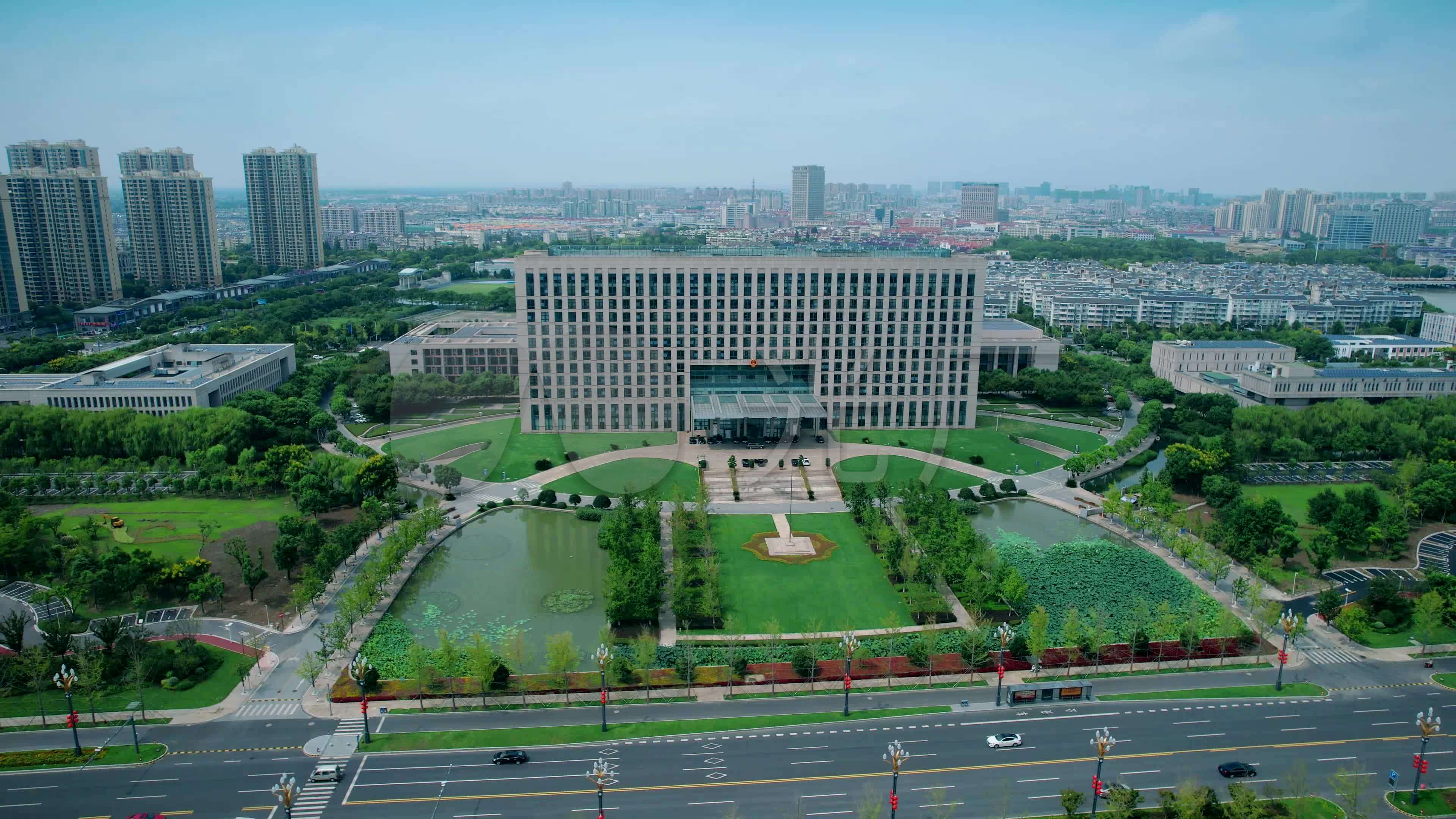 平湖市市区大景全貌航拍