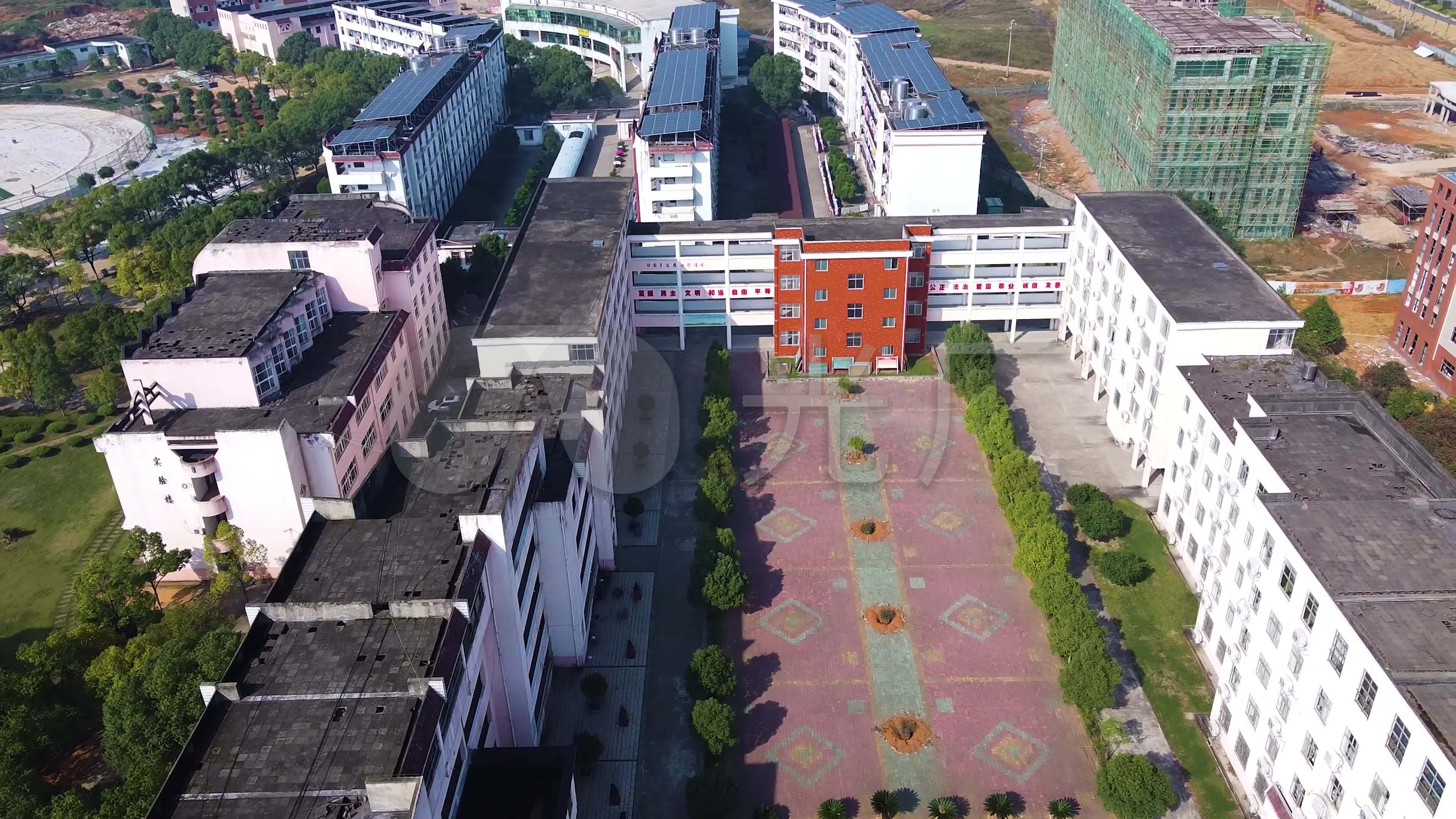 航拍峡江中学教学楼_3840x2160_高清视频素材下载(编号:6396328)_实拍