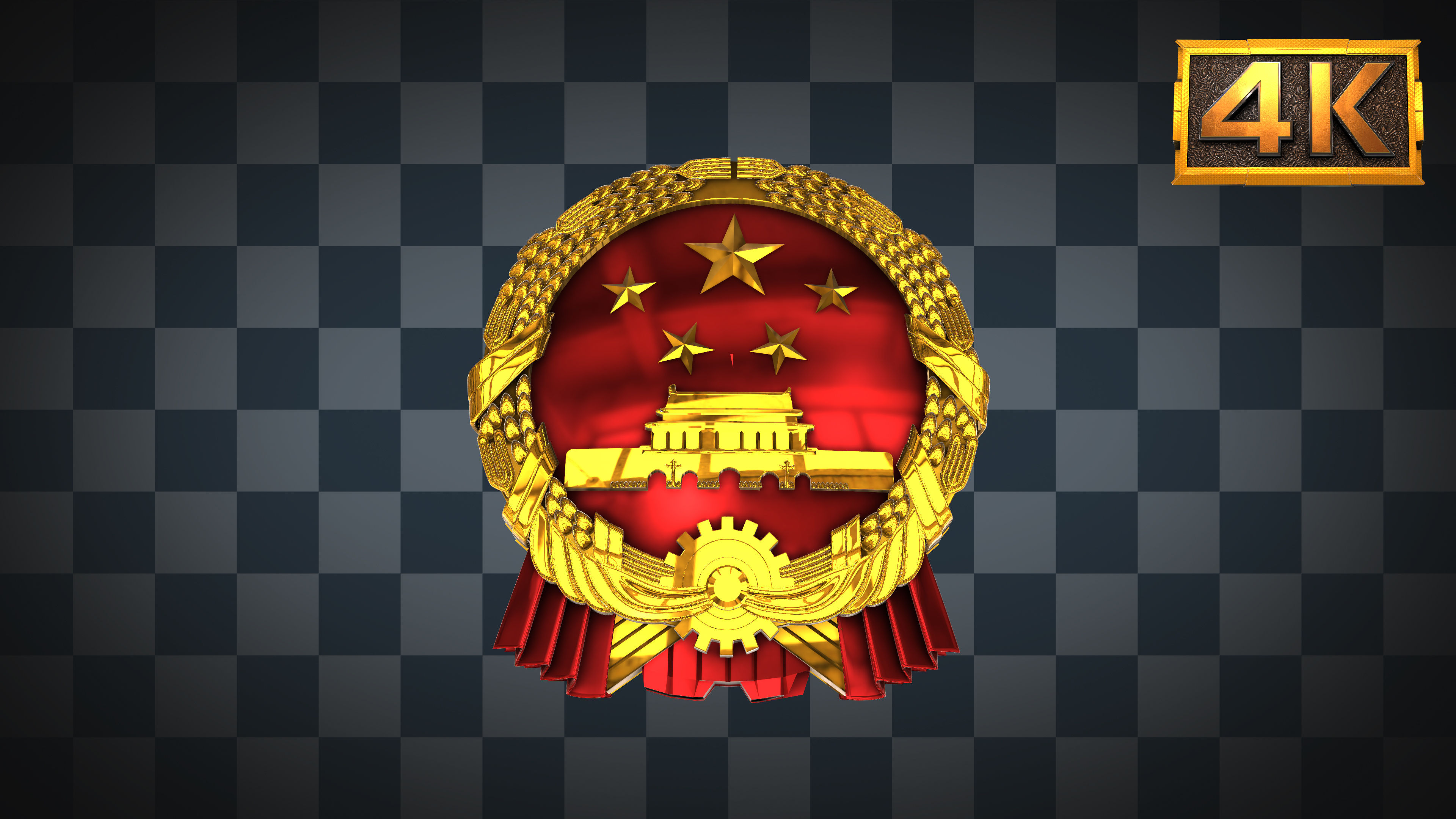 【4k】国徽固定循环
