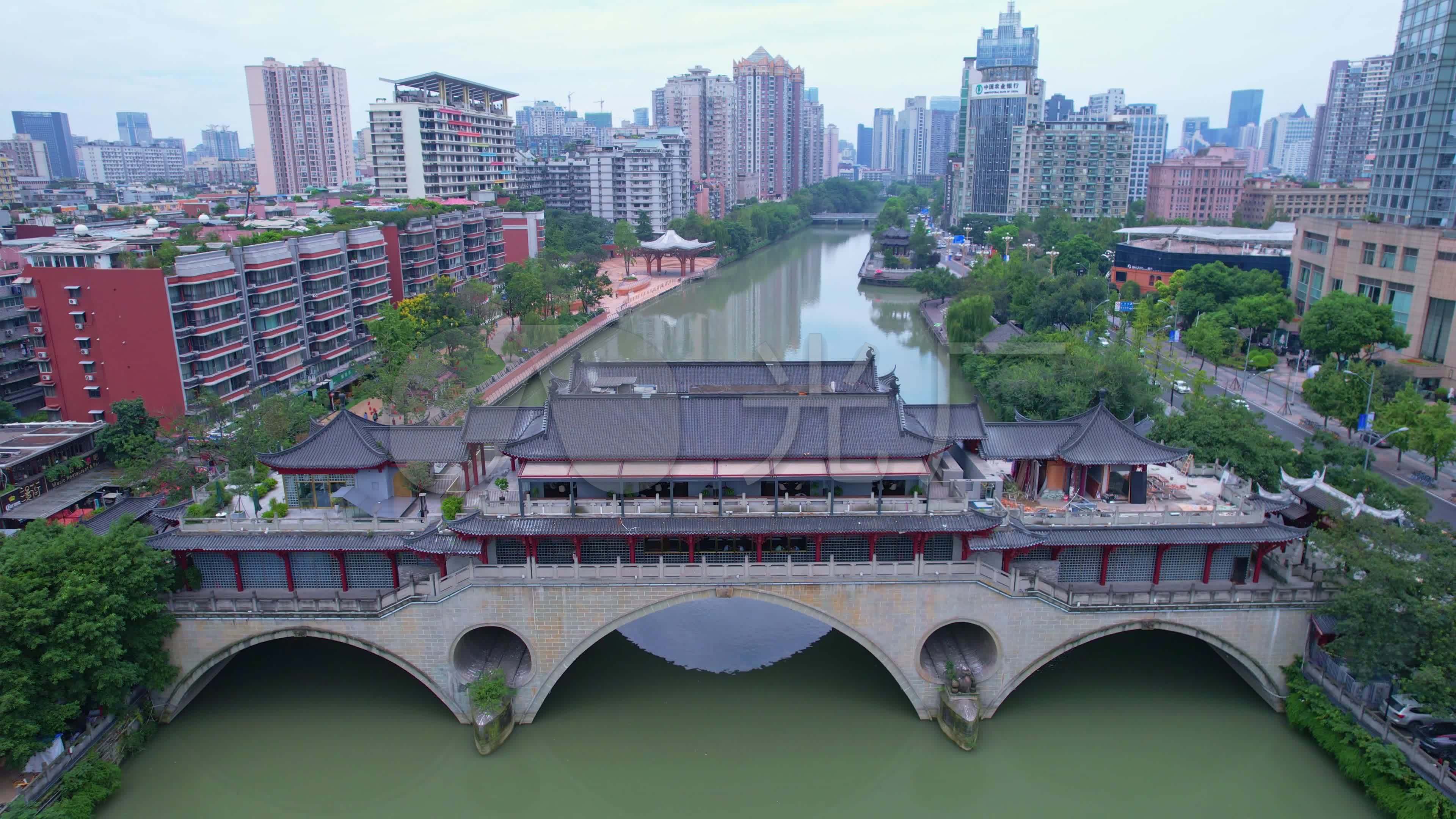 成都九眼桥 安顺廊桥 附近建筑4k_3840x2160_高清视频