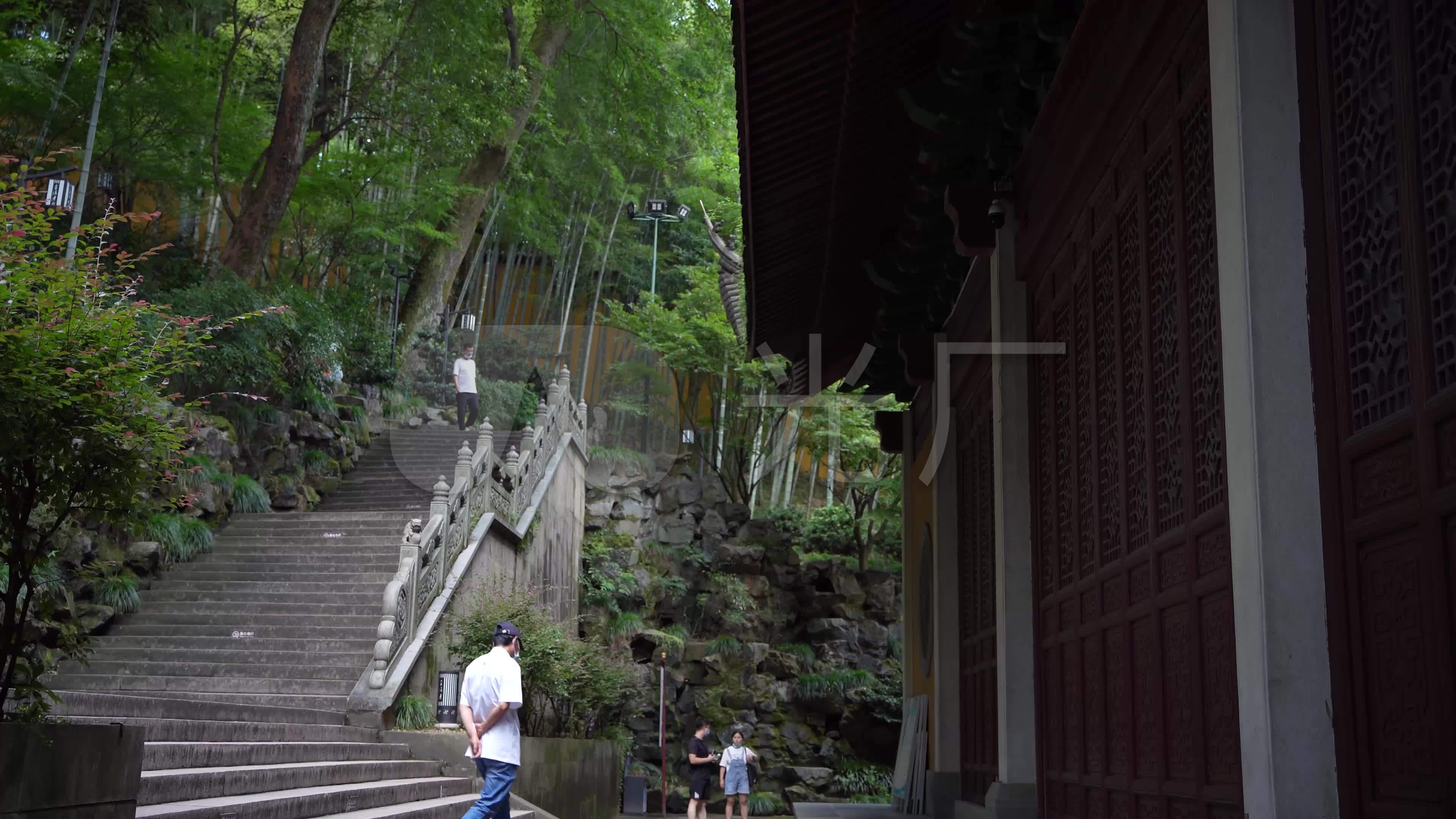 杭州古刹灵隐寺建筑风景4k视频