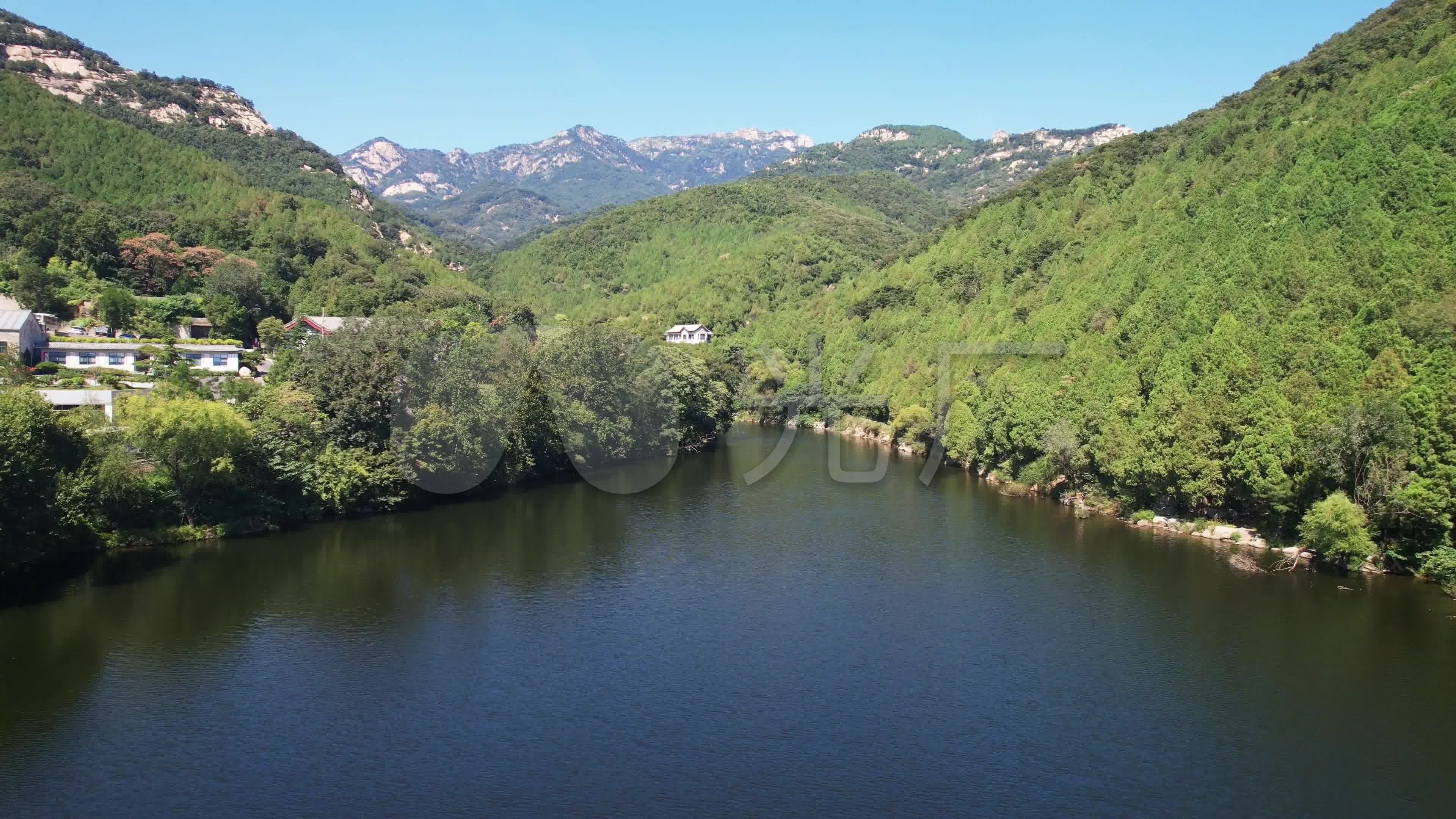 航拍泰山黑龙潭水库_3840x2160_高清视频素材下载(编号:6444121)_实拍