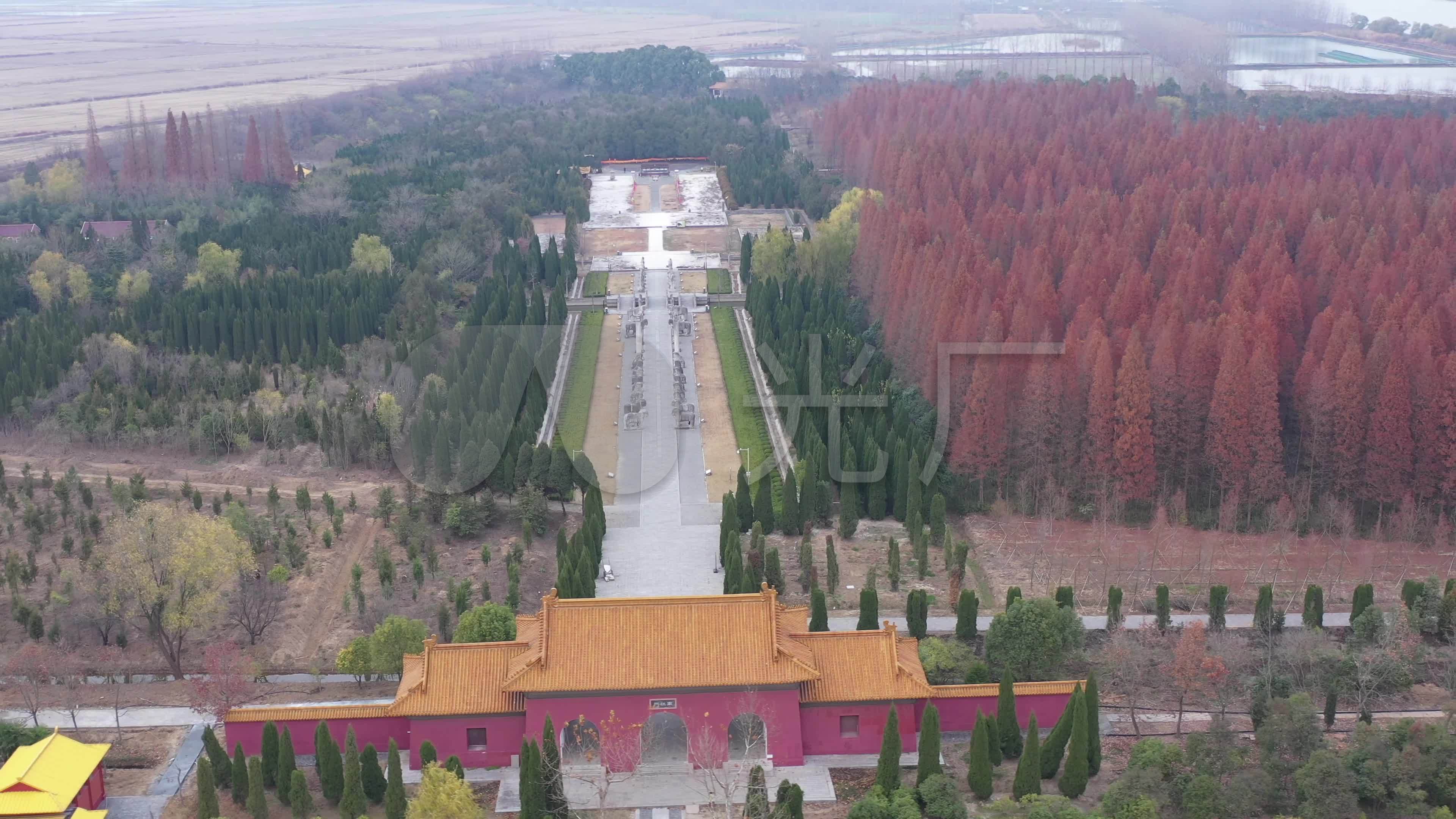 明祖陵航拍空镜_3840x2160_高清视频素材下载(编号:)