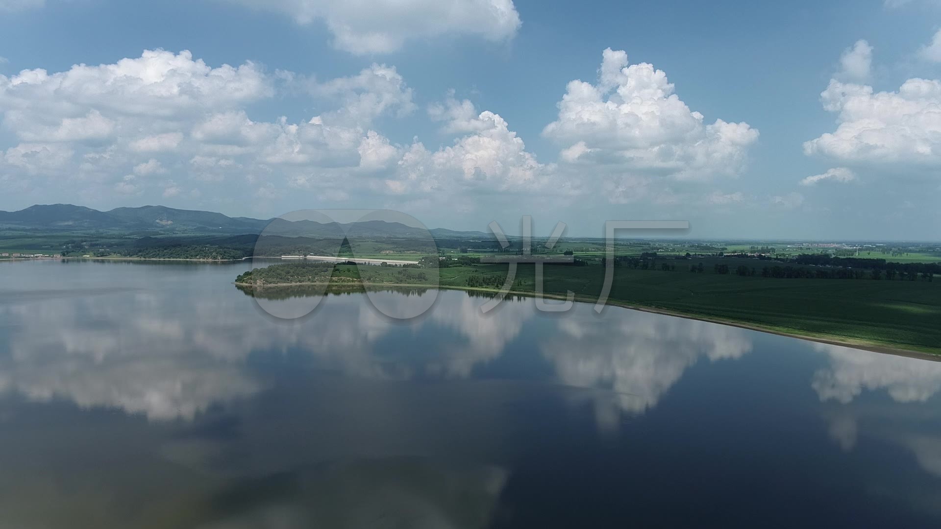 长春九台牛头山水库风景航拍