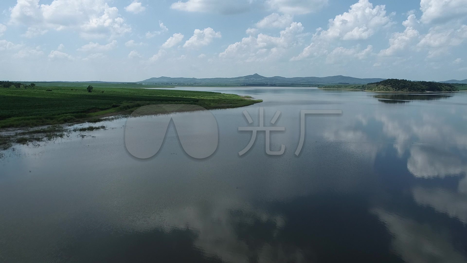 长春九台牛头山水库风景航拍