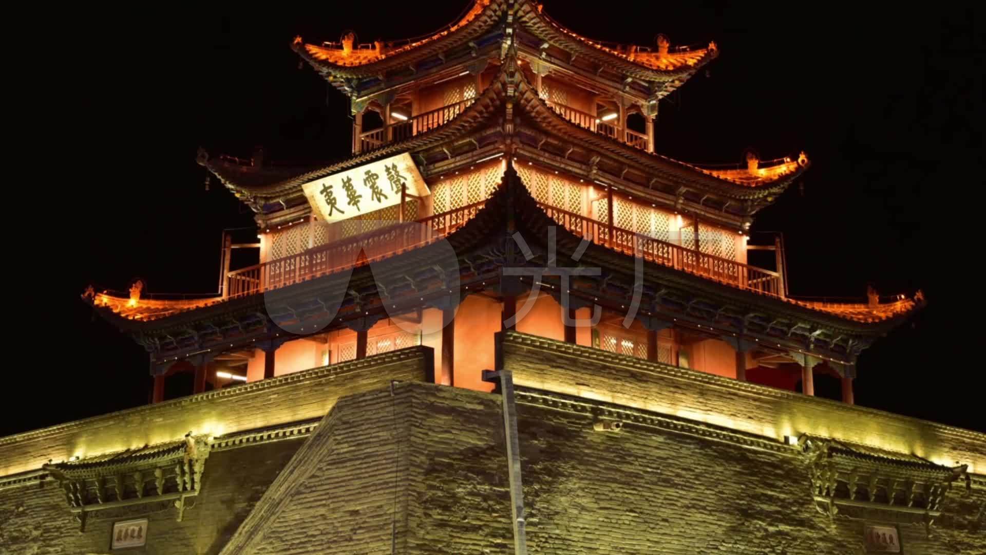 甘肃酒泉钟鼓楼延时摄影视频素材06
