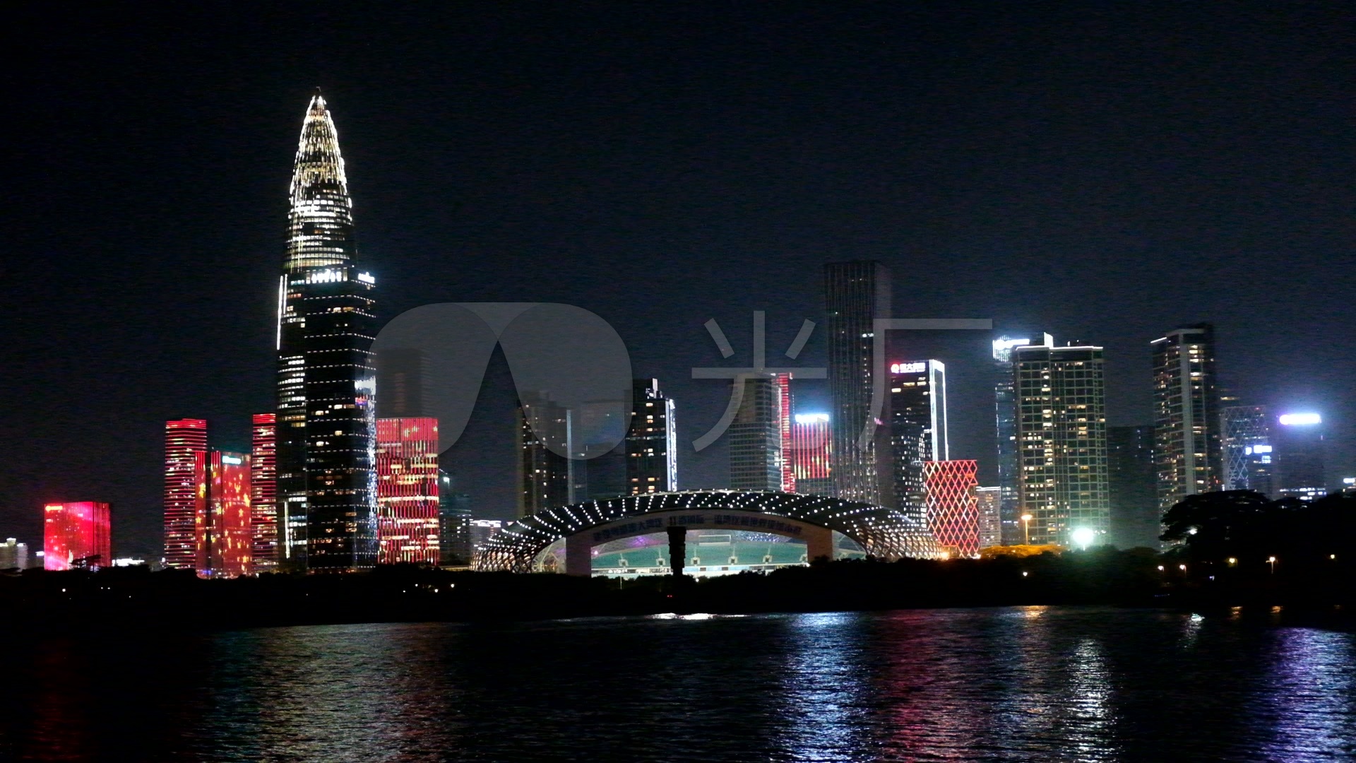 原创可商用深圳湾夜景璀璨唯美风