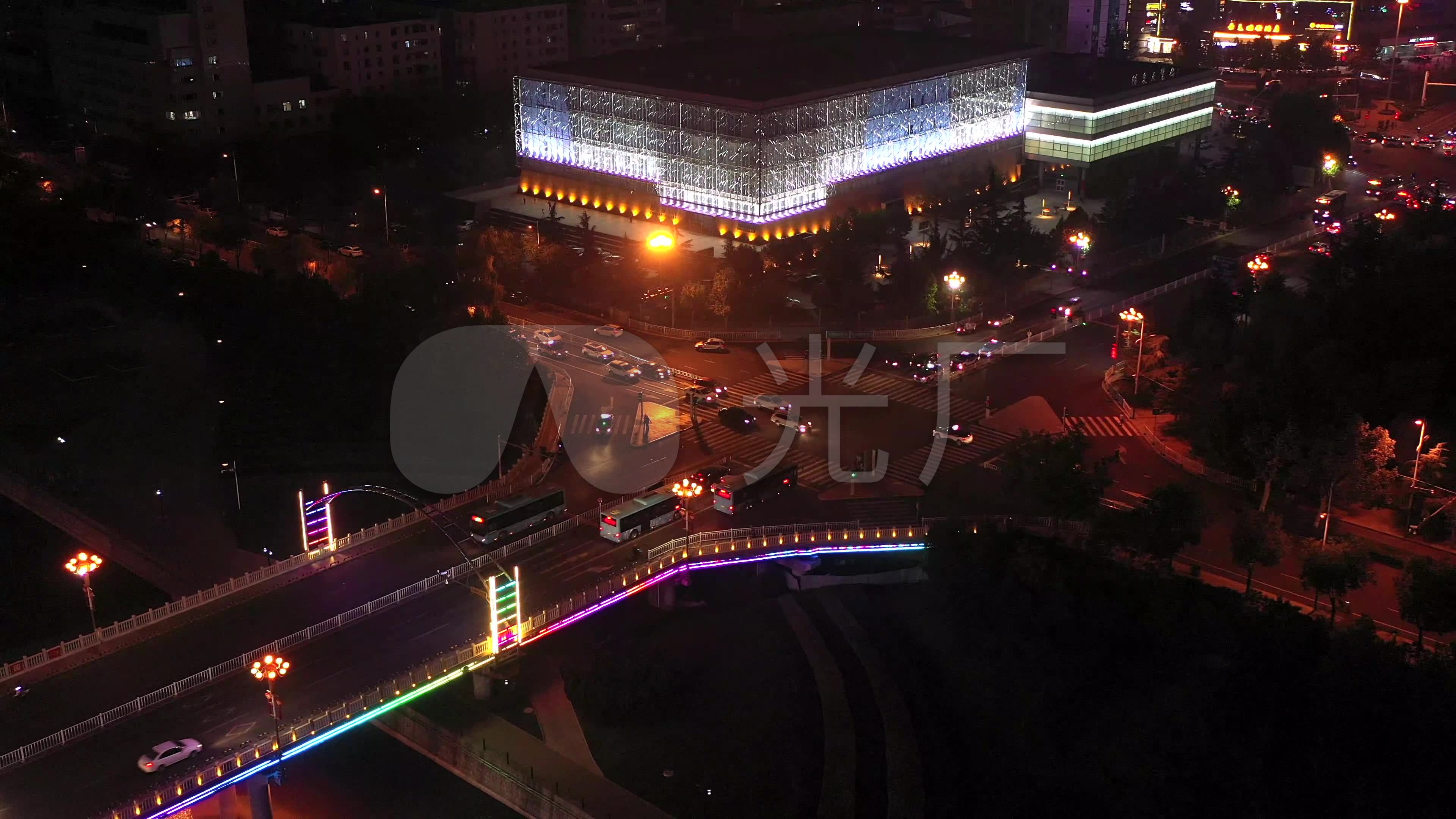 【4k】阳泉市中心夜景