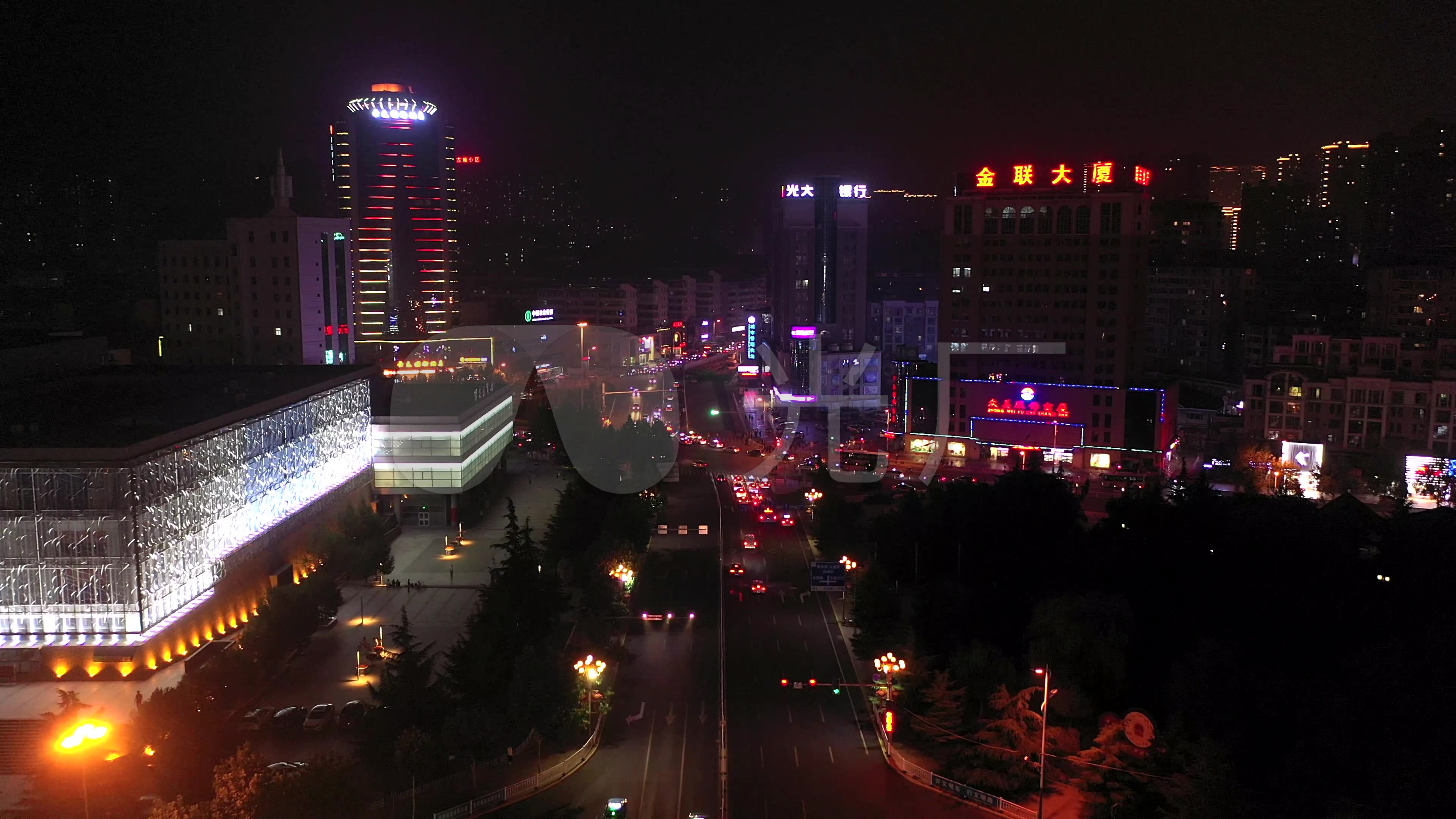 【4k】阳泉市中心夜景