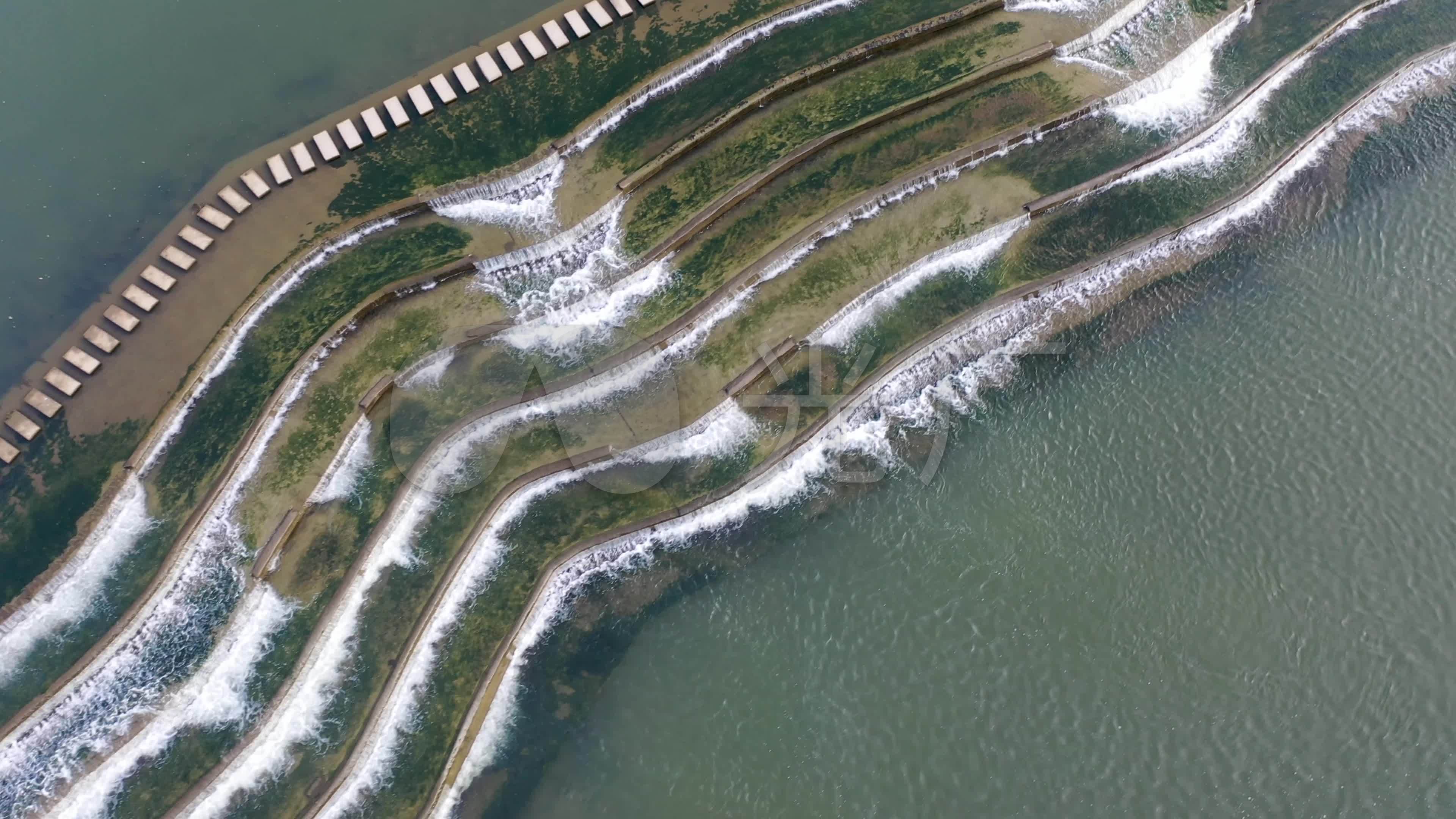浏阳小河乡网红叠水坝(四)_3840x2160_高清视频素材