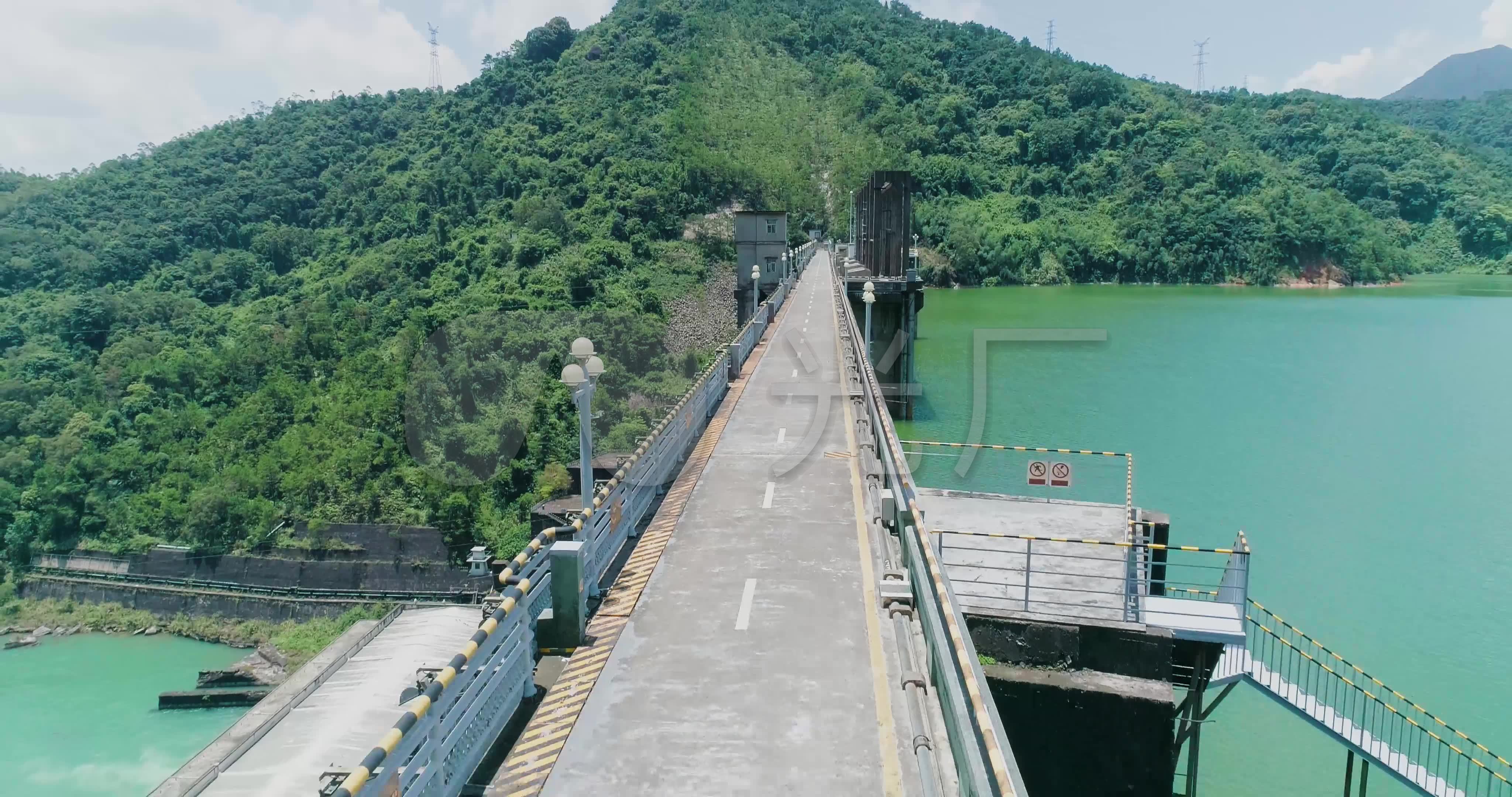 河源新丰江水库大坝4k航拍