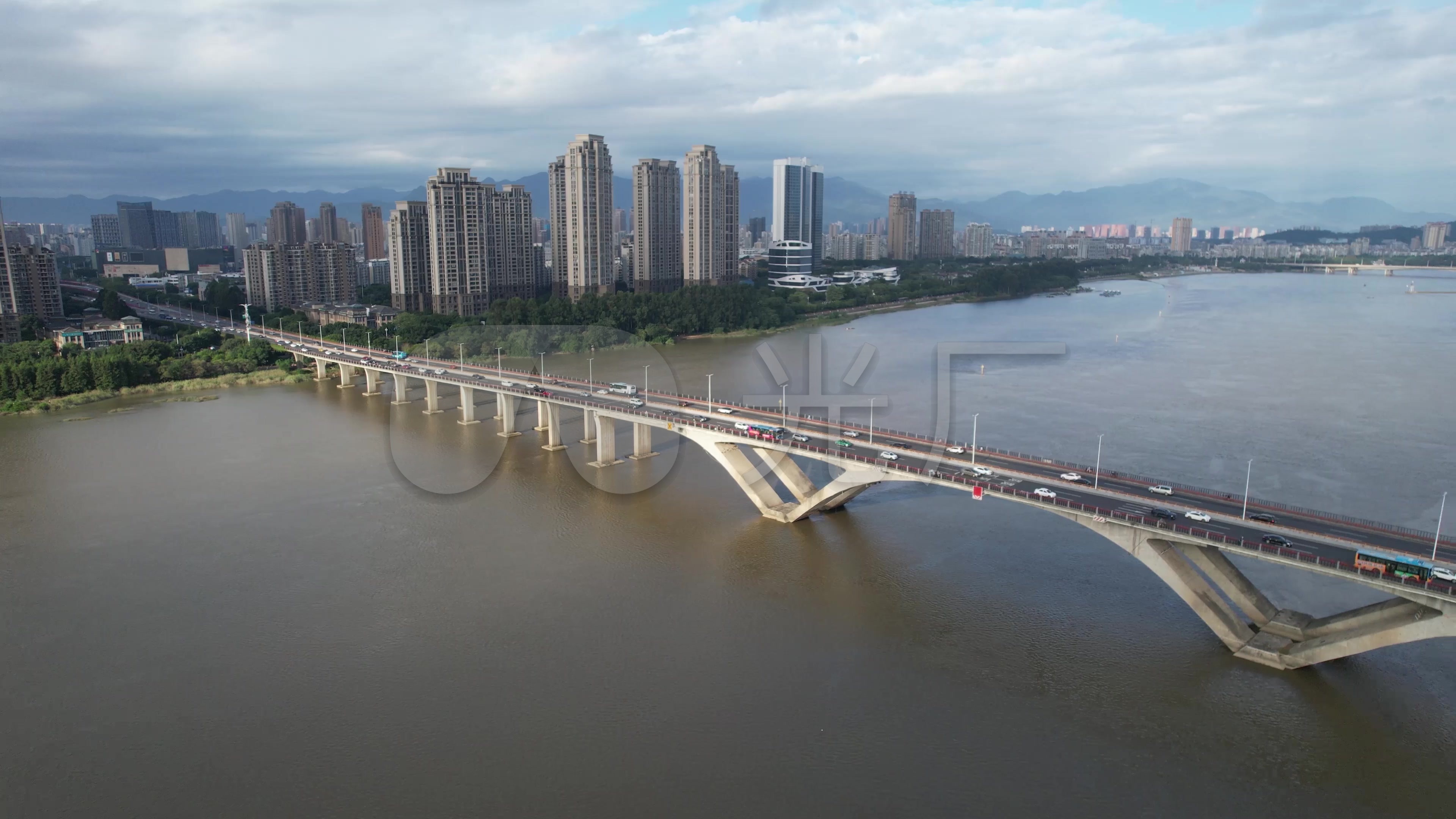 福建福州尤溪洲大桥闽江cbd城市房地产