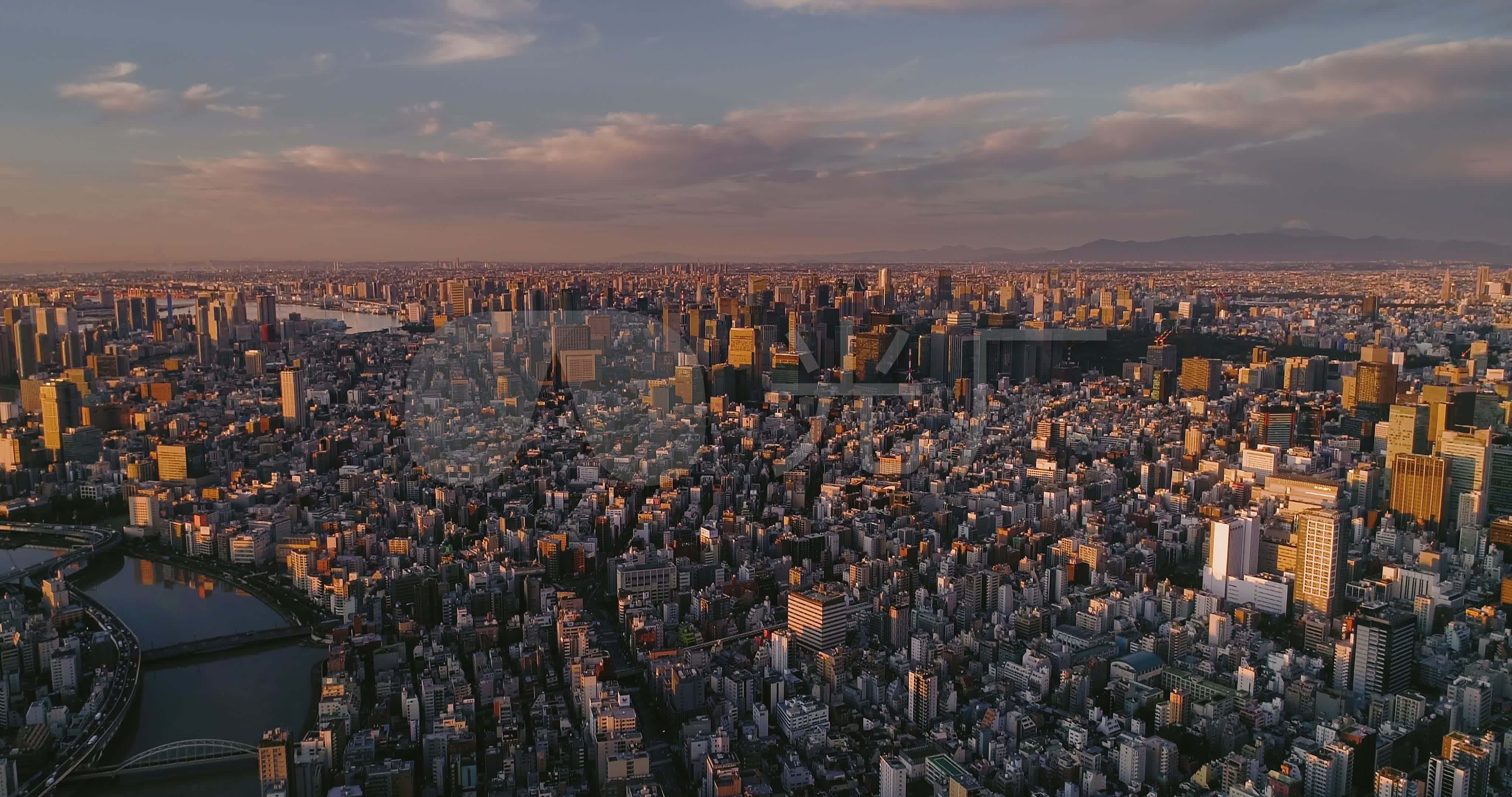 日本东京市中心的空中拍摄_4096x2160_高清视频素材