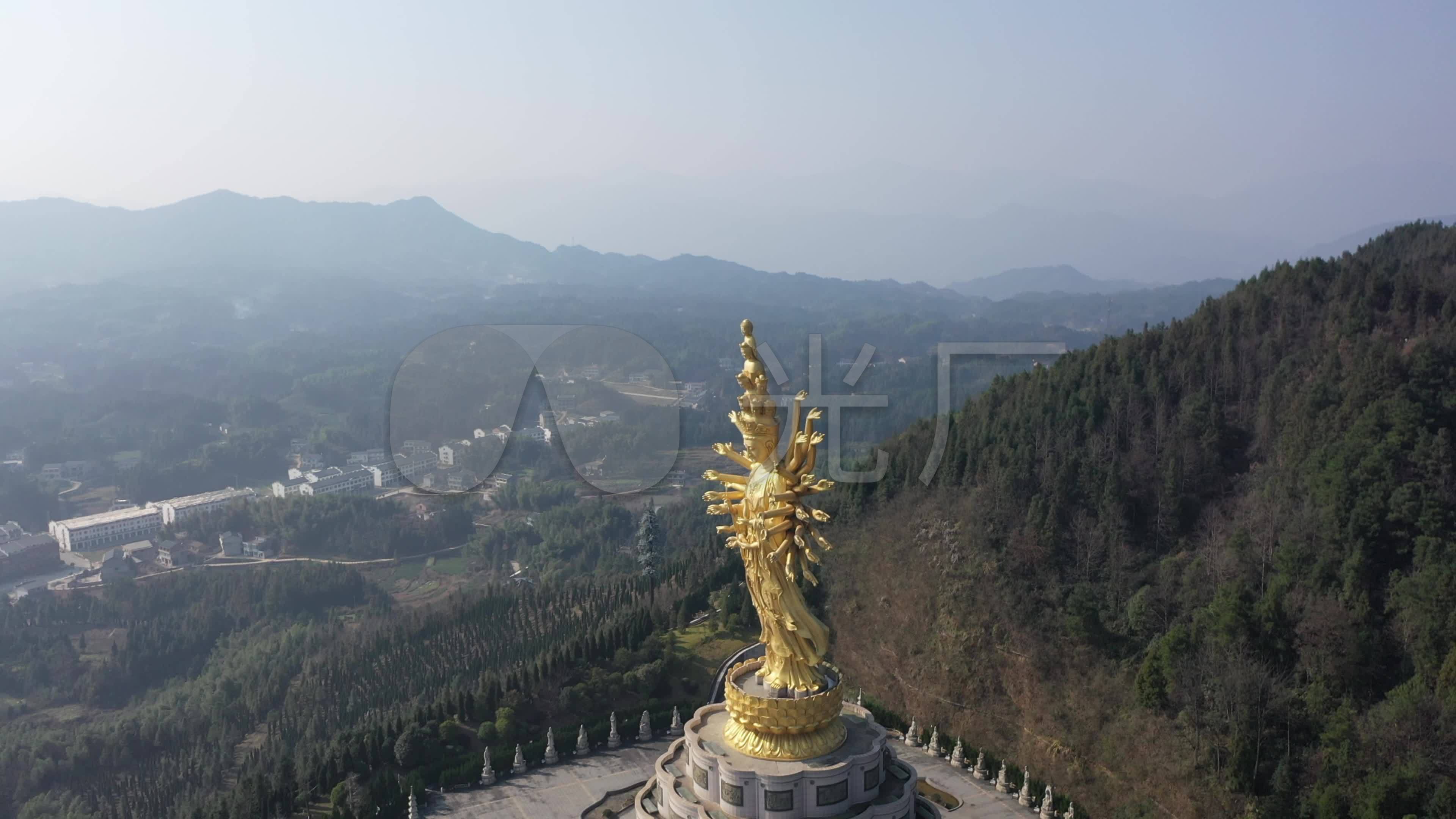【最强最全】密印寺千手观音航拍素材_3840x2160_高清视频素材下载