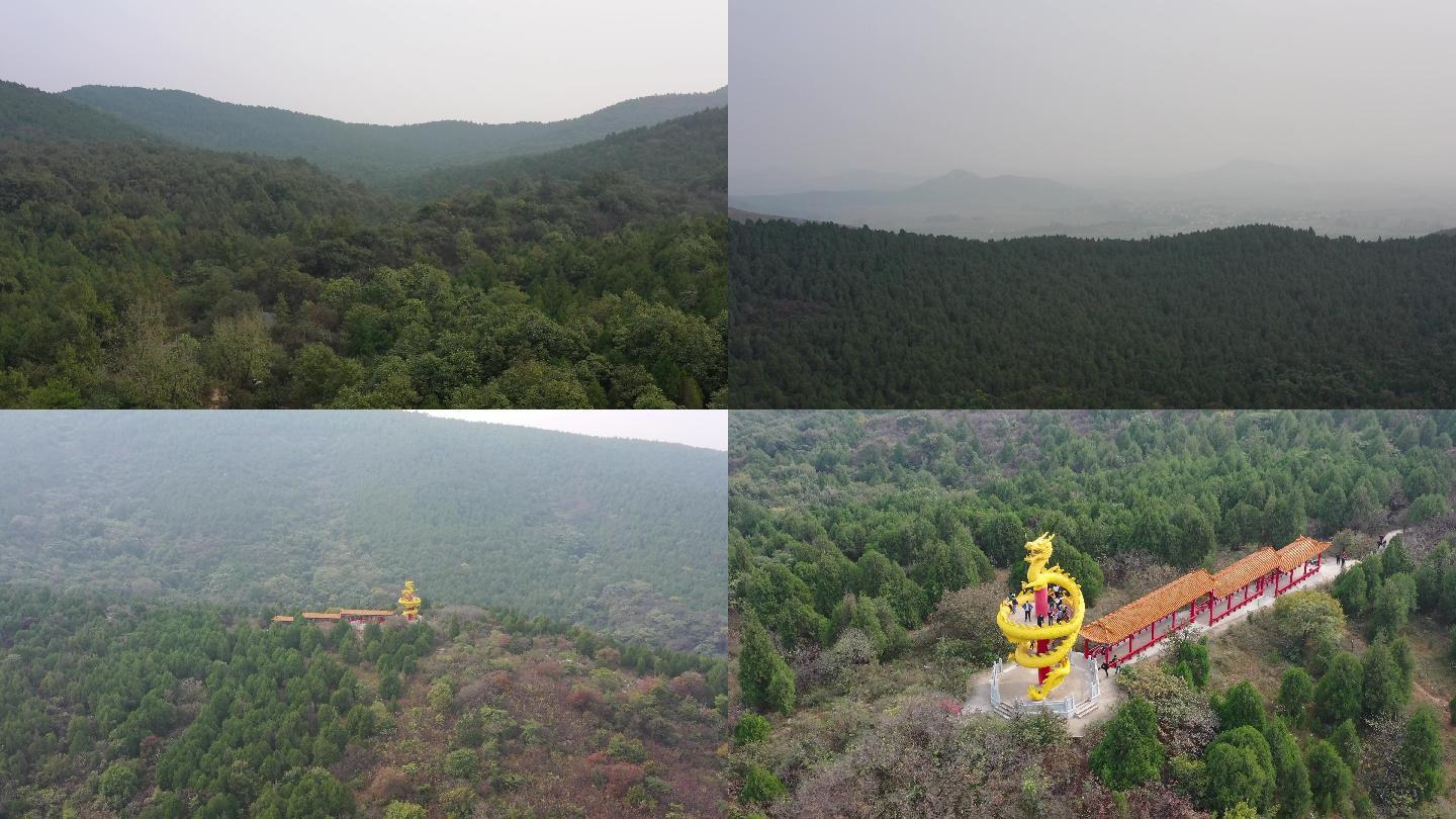 航拍安徽淮北龙脊山自然景区