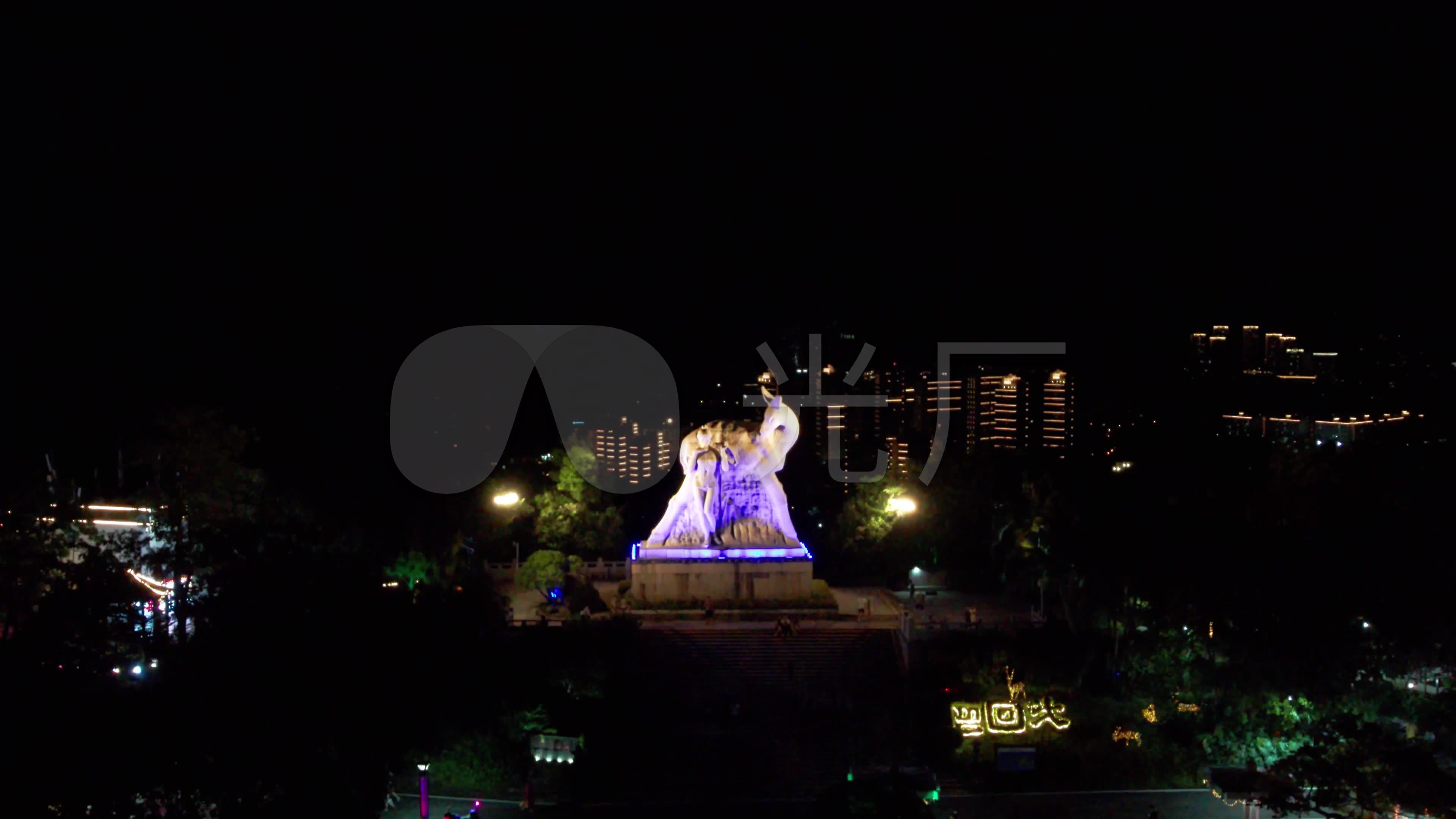 三亚凤凰岛夜景鹿回头景区_3840x2160_高清视频素材下载(编号:6632006
