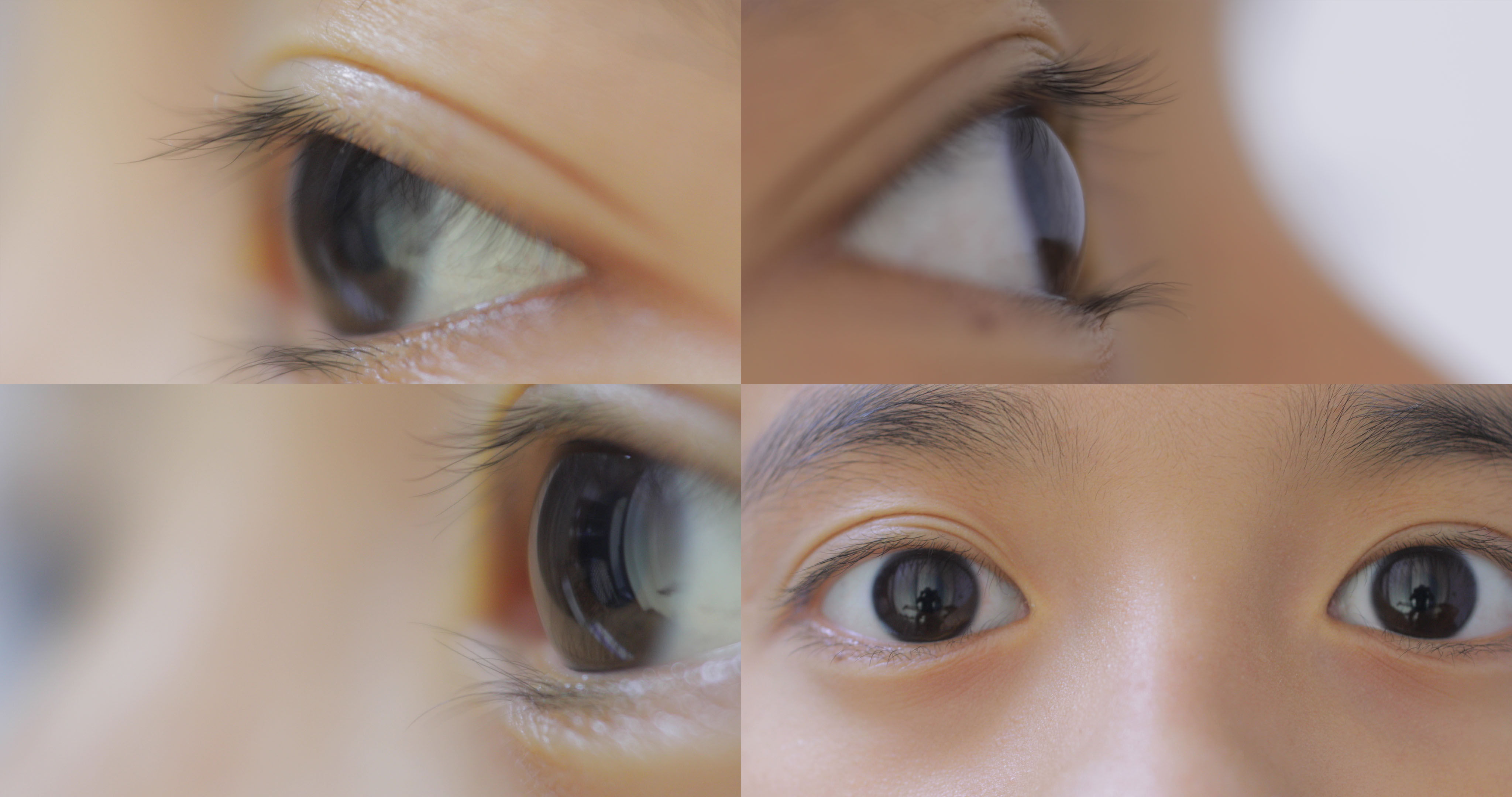 清澈的儿童眼睛各个角度特写_4k实拍